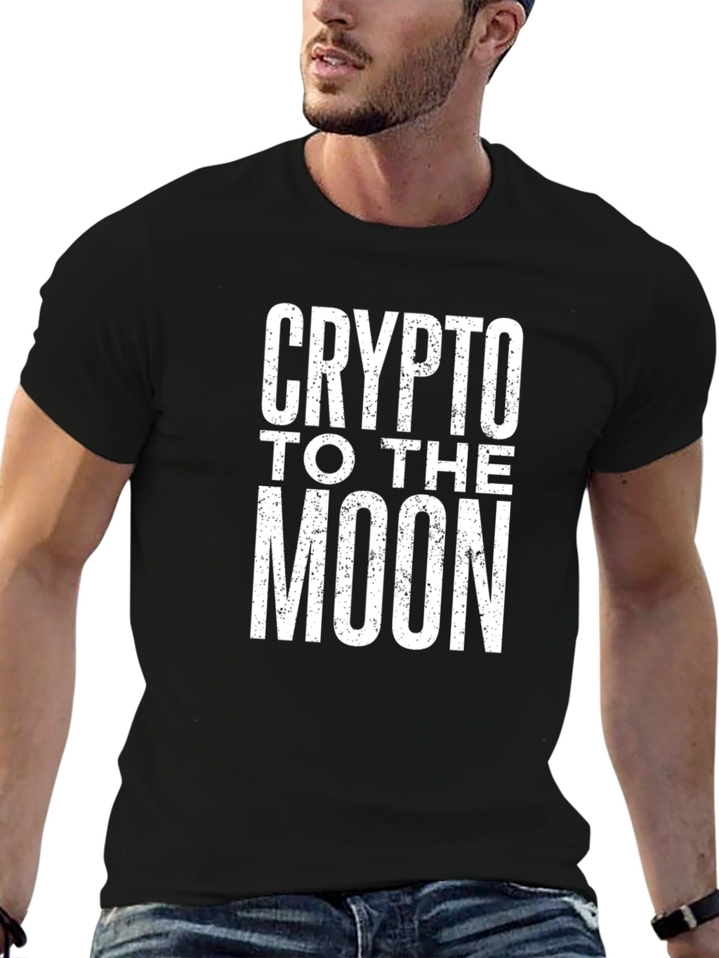 Crypto to the Moon Black T-Shirt