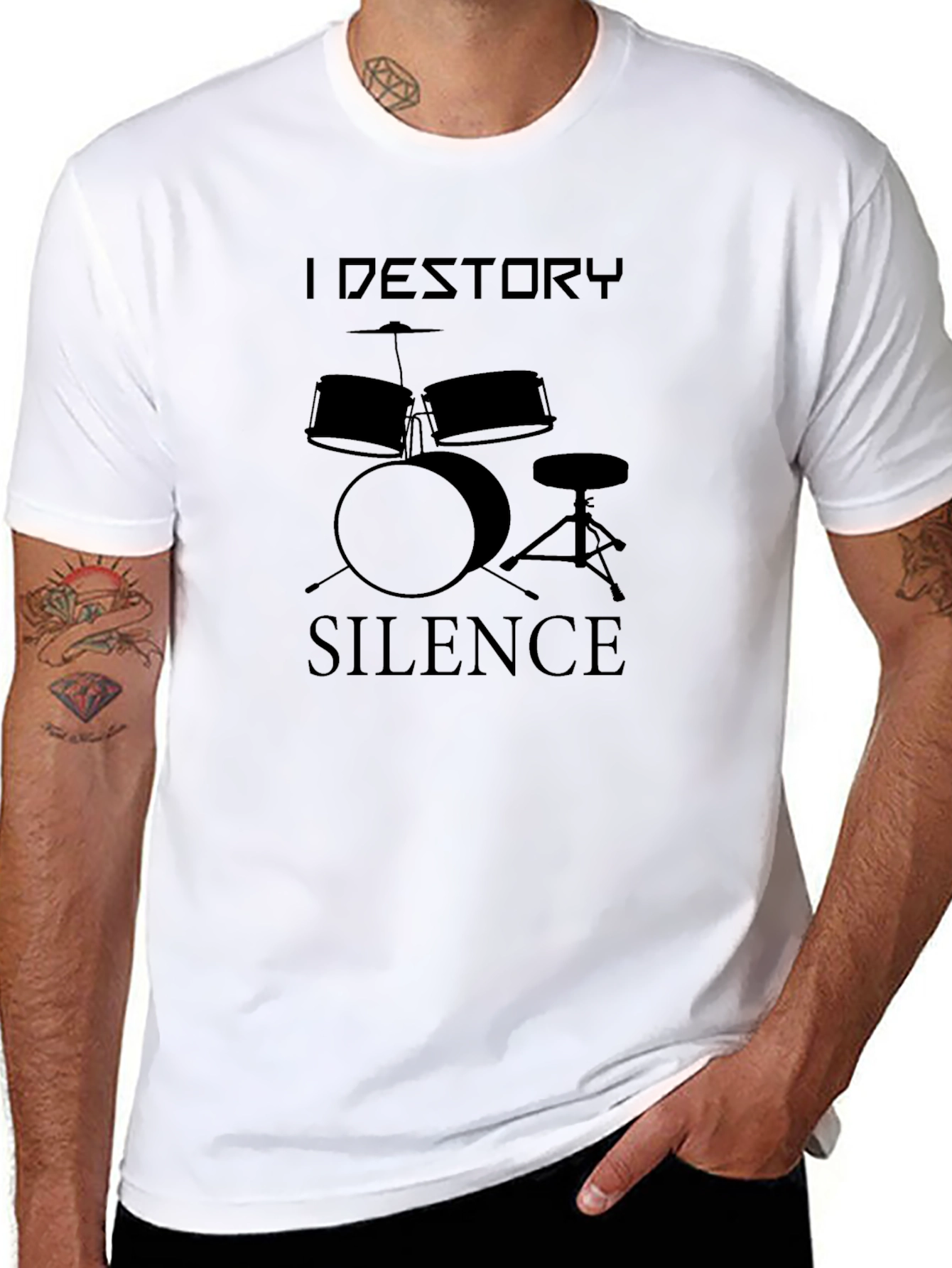 I Destroy Silence Drum Kit Graphic Tee