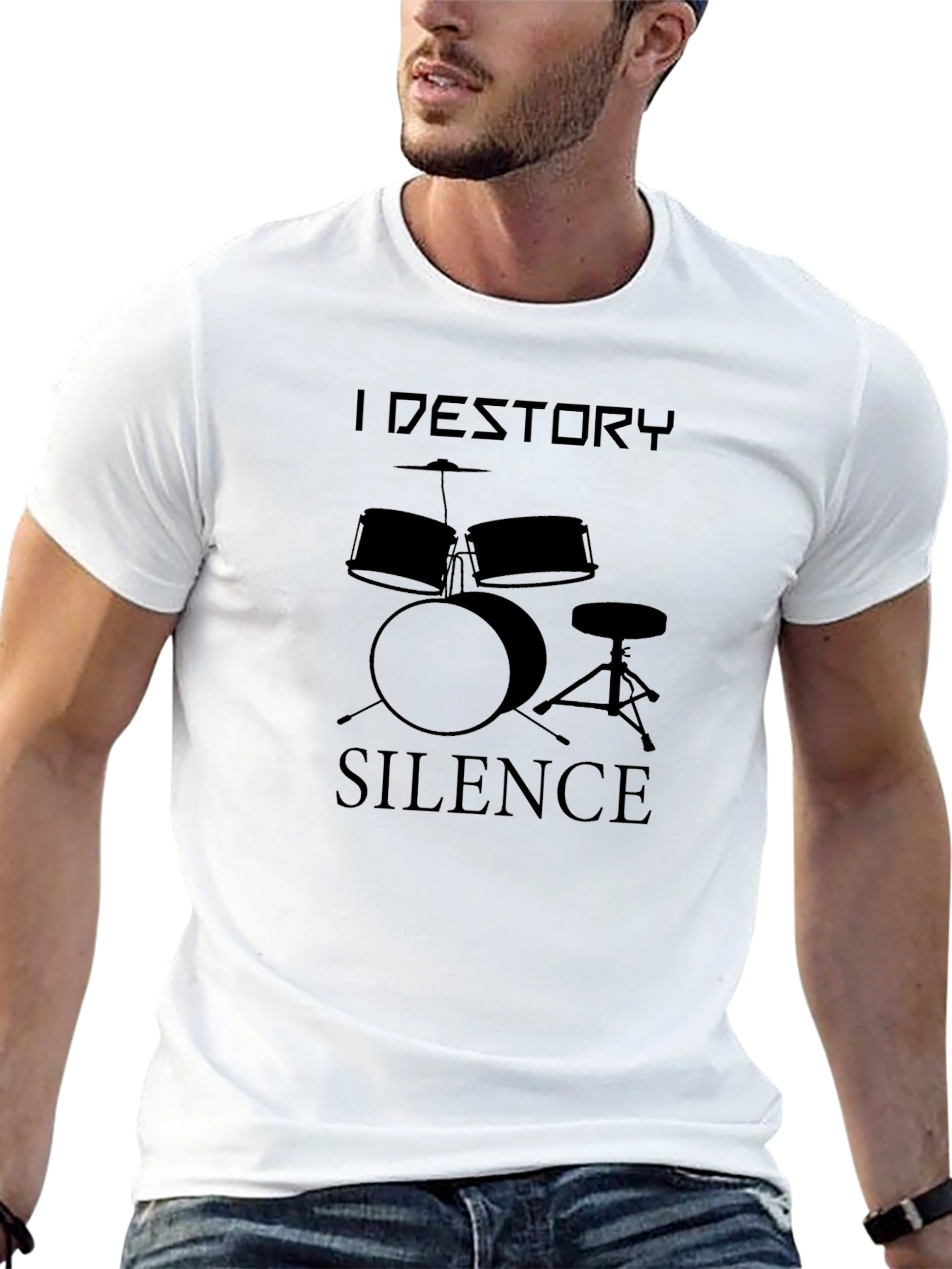 I Destroy Silence Drum Kit Graphic Tee