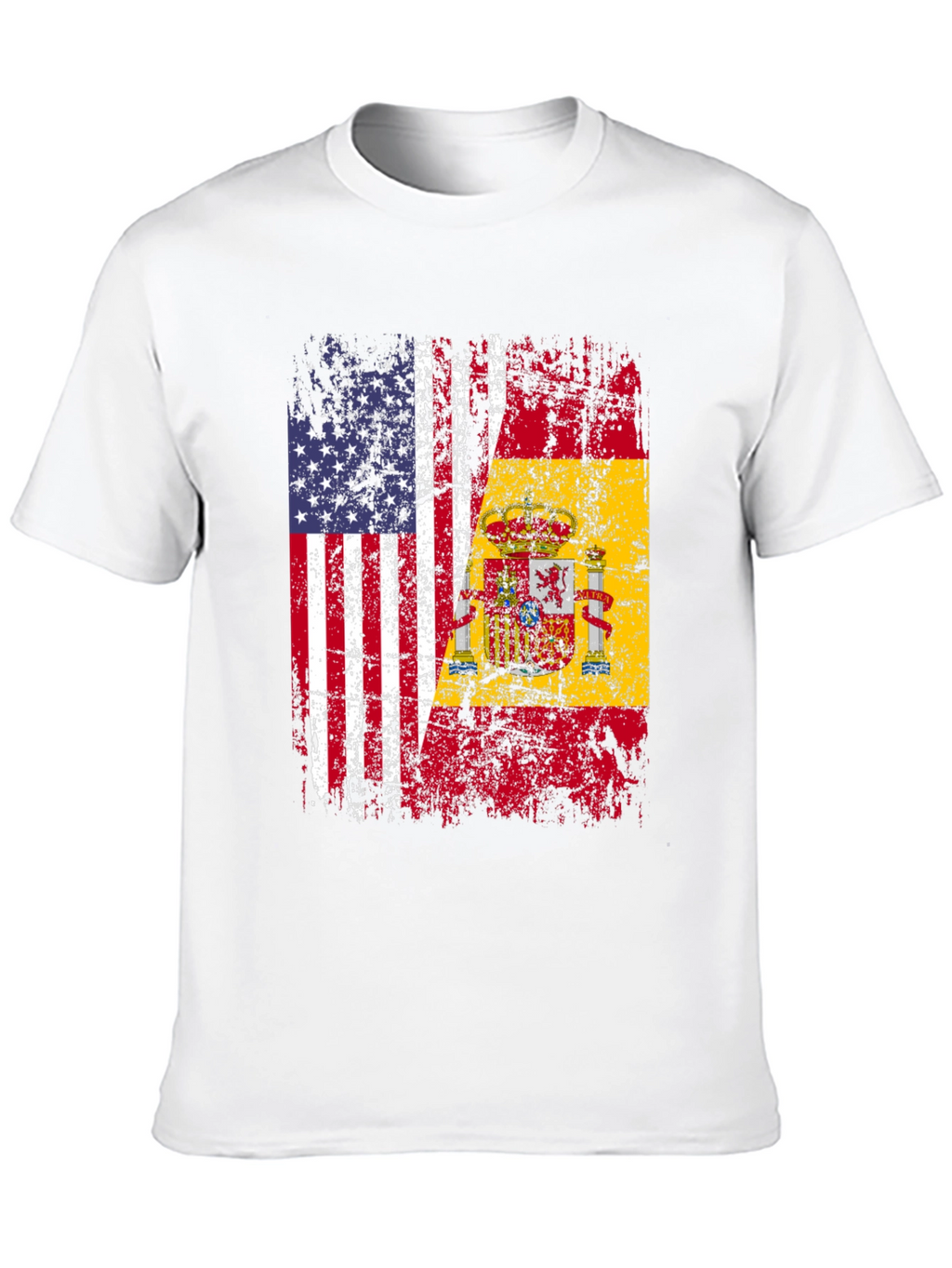 USA & Spain Flag Graphic T-Shirt