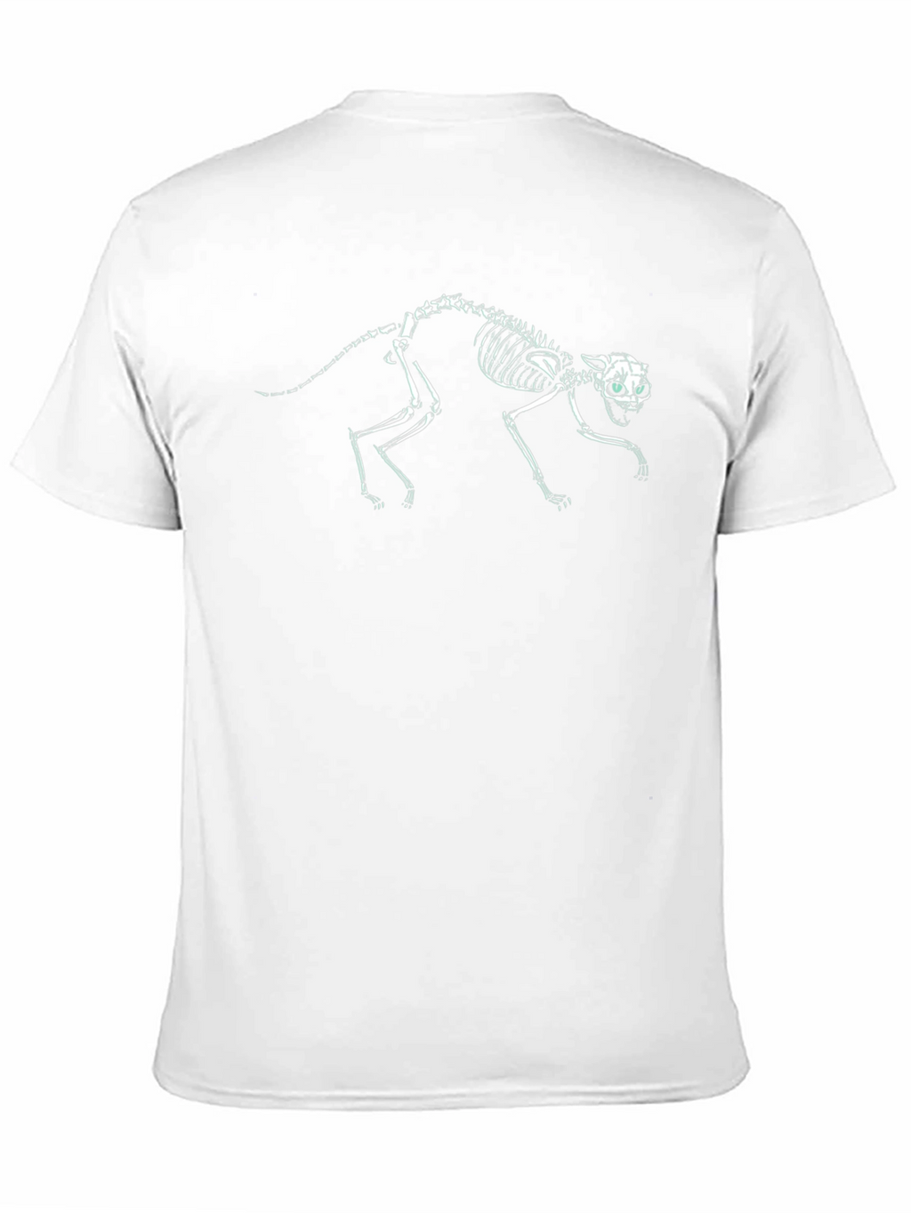 Cat Skeleton Graphic T-Shirt - Black