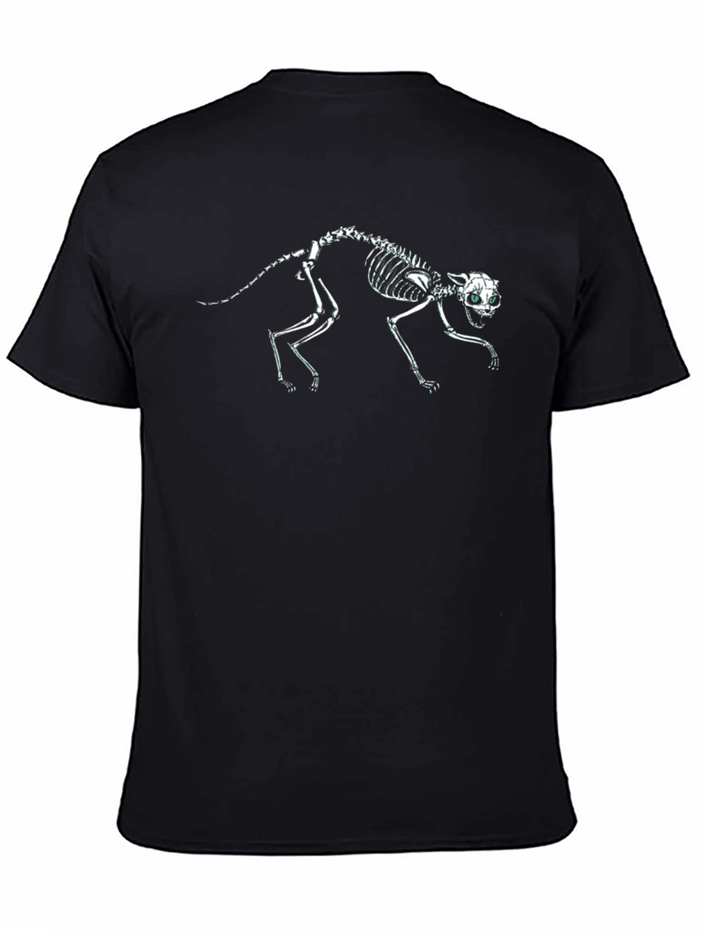 Cat Skeleton Graphic T-Shirt - Black