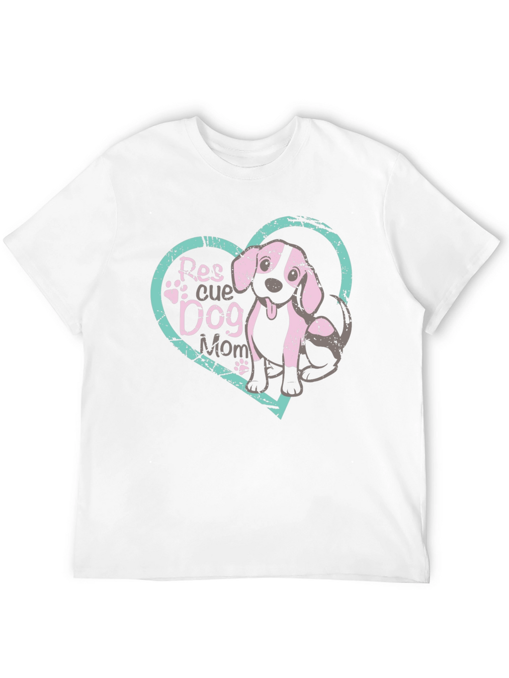 Rescue Dog Mom T-Shirt Black Cotton