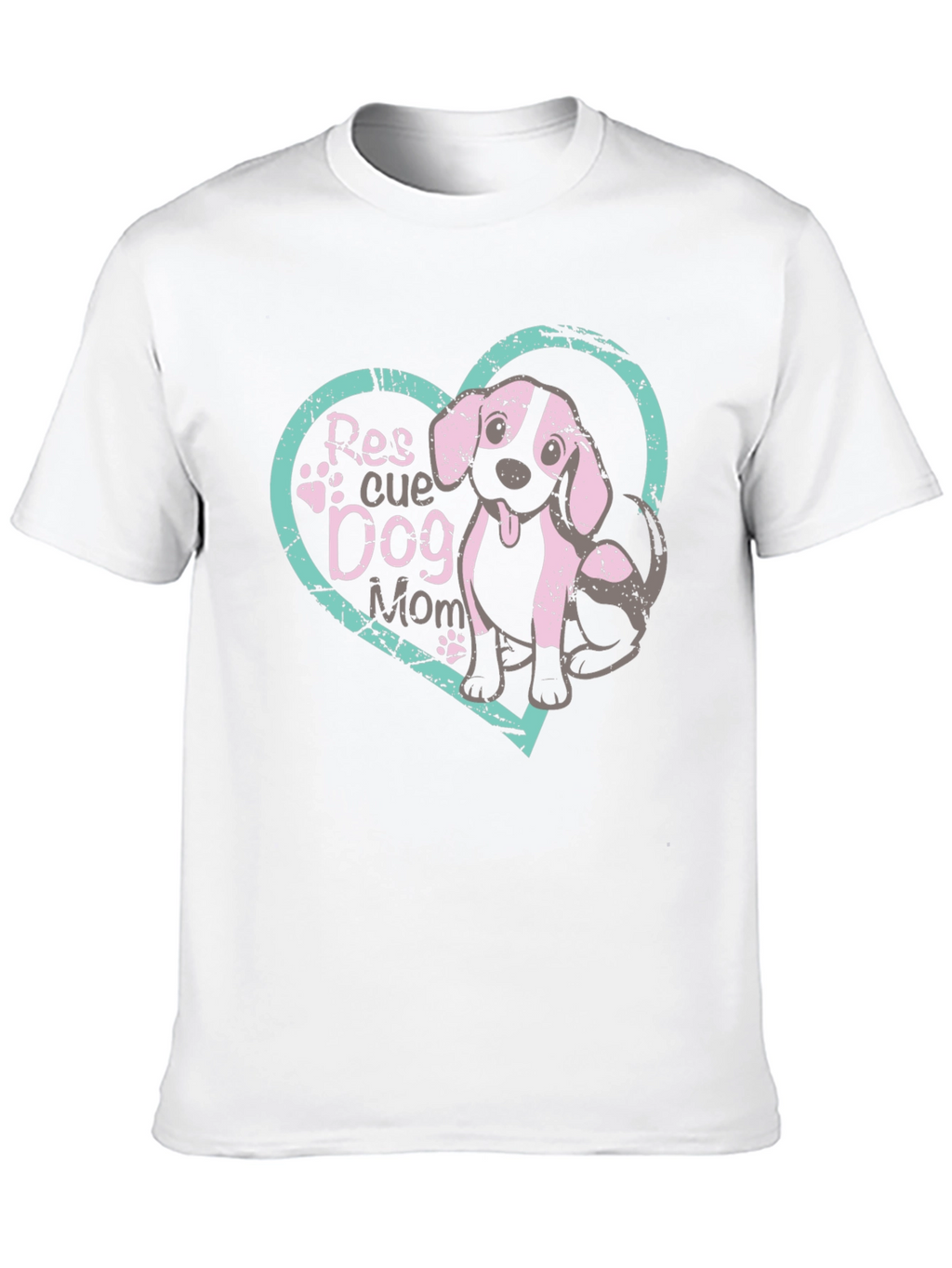 Rescue Dog Mom T-Shirt Black Cotton