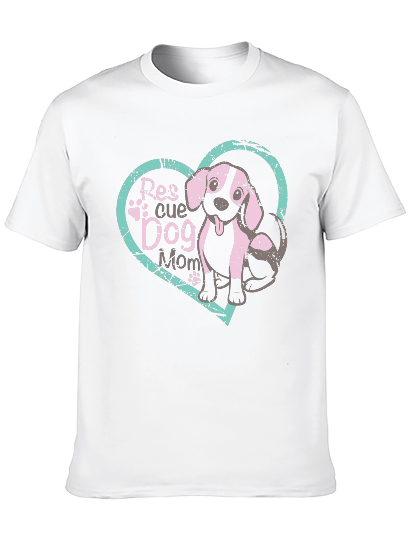 Rescue Dog Mom T-Shirt Black Cotton