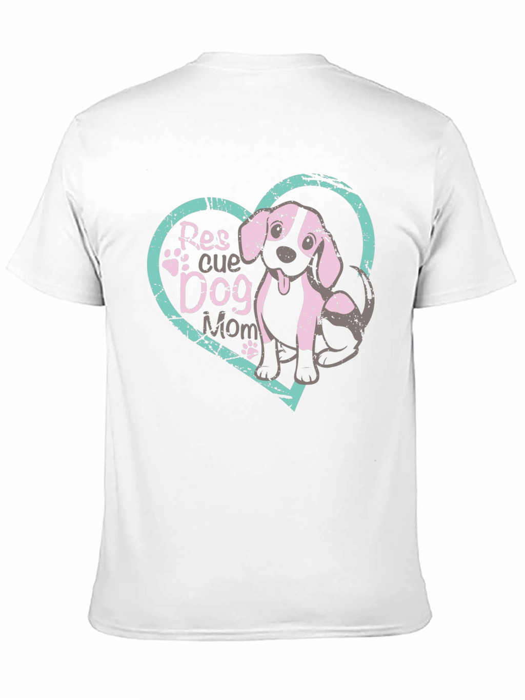 Rescue Dog Mom T-Shirt Black Cotton