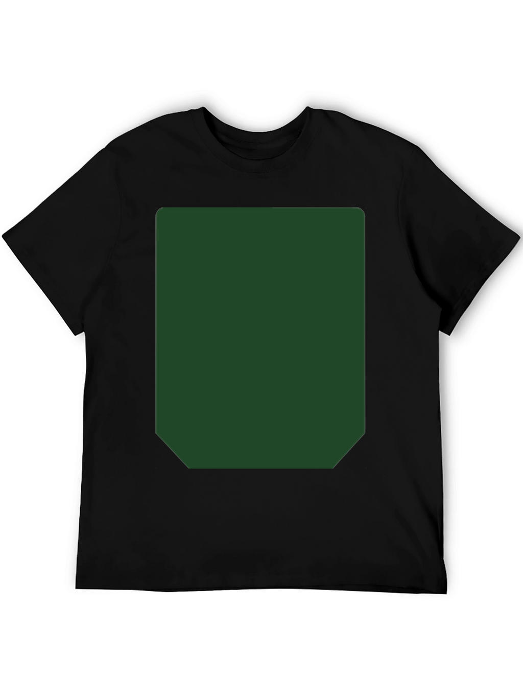 Black Short Sleeve T-Shirt with Green Rectangle