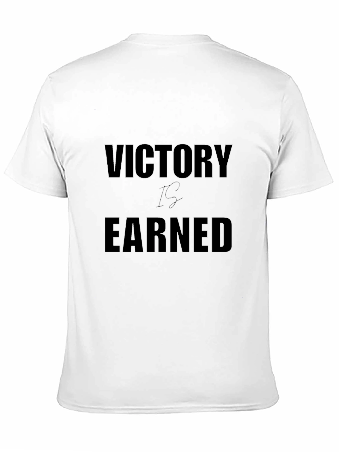 Victory is Earned Black Graphic T-Shirt