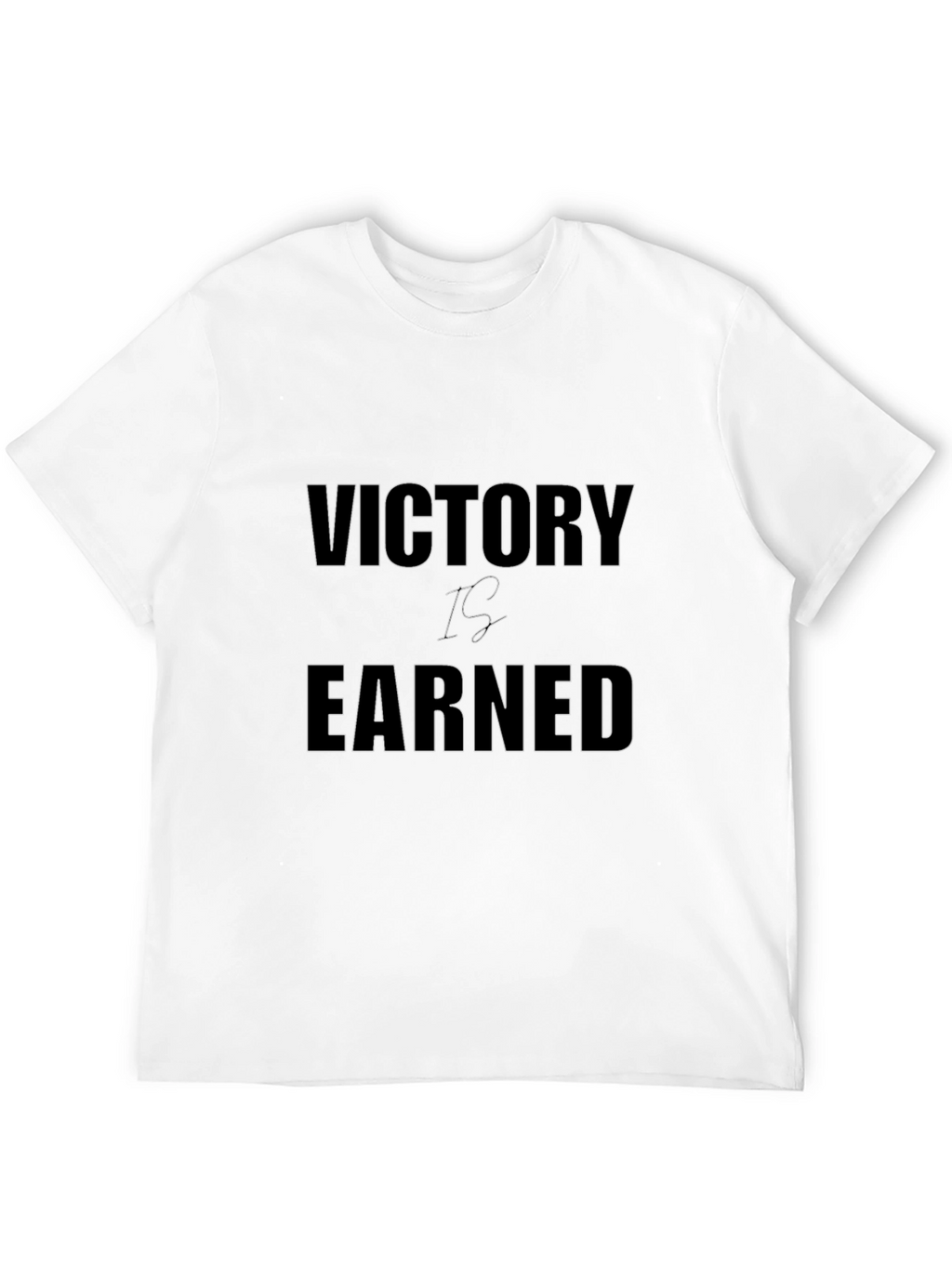Victory is Earned Black Graphic T-Shirt