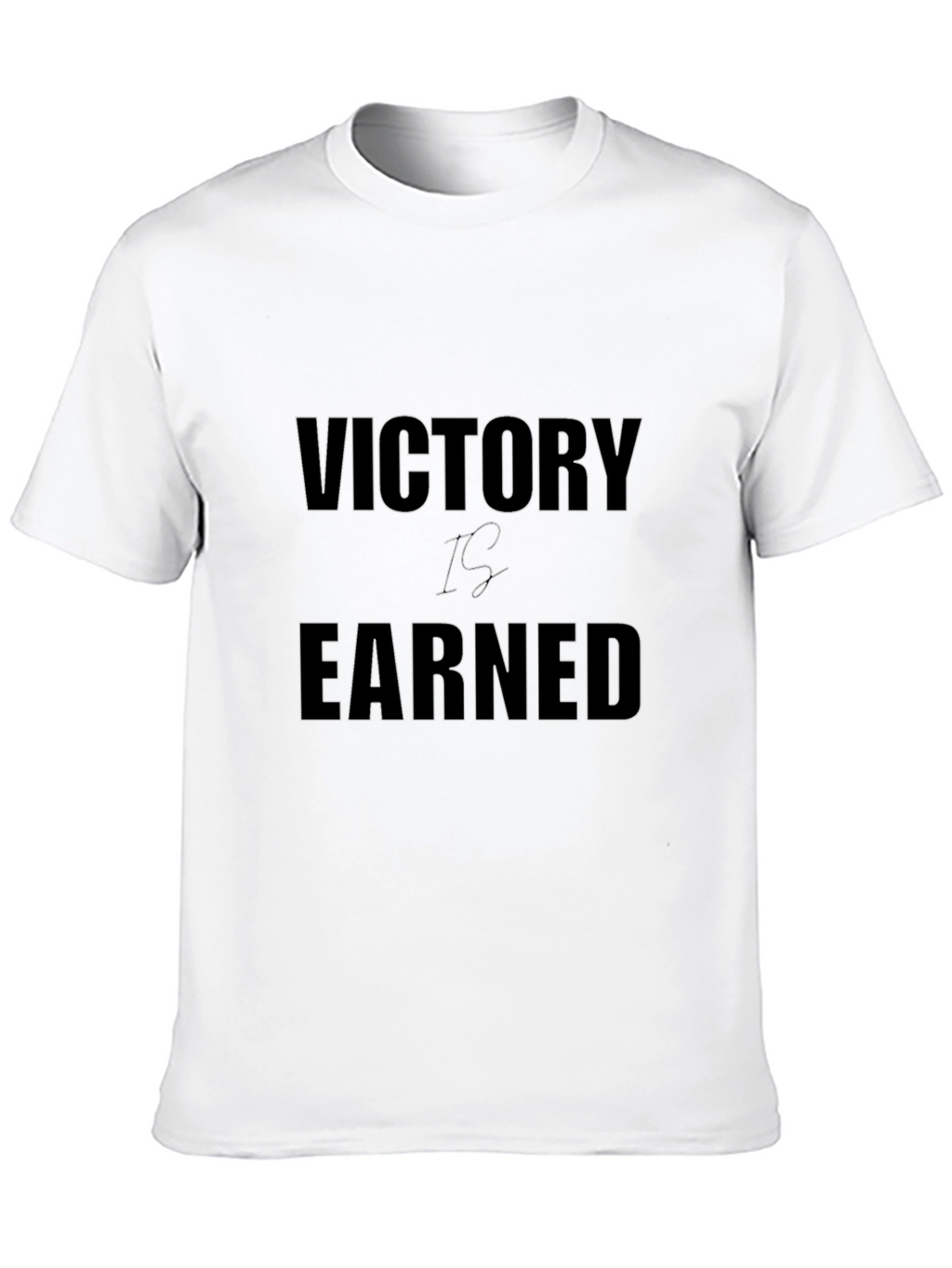 Victory is Earned Black Graphic T-Shirt