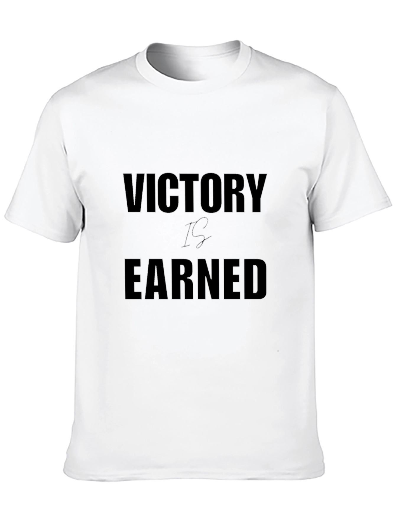 Victory is Earned Black Graphic T-Shirt
