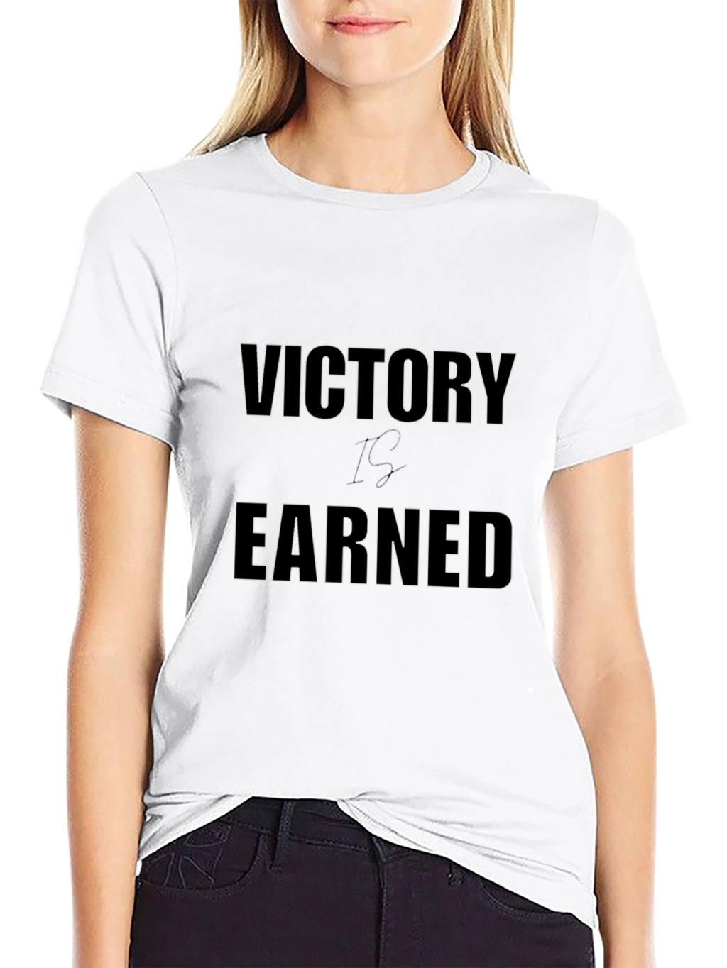 Victory is Earned Black Graphic T-Shirt