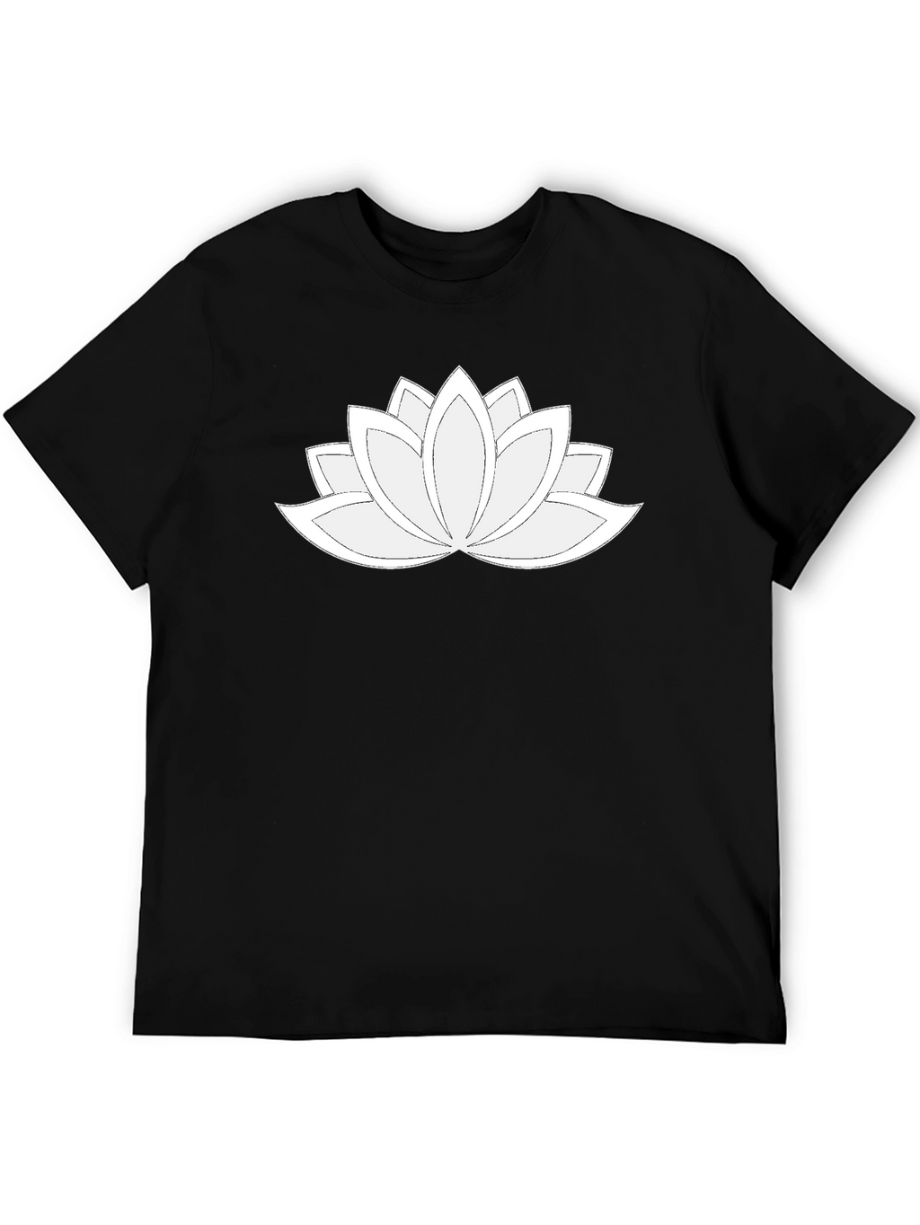 Lotus Flower Graphic Tee - Black Relaxed Fit
