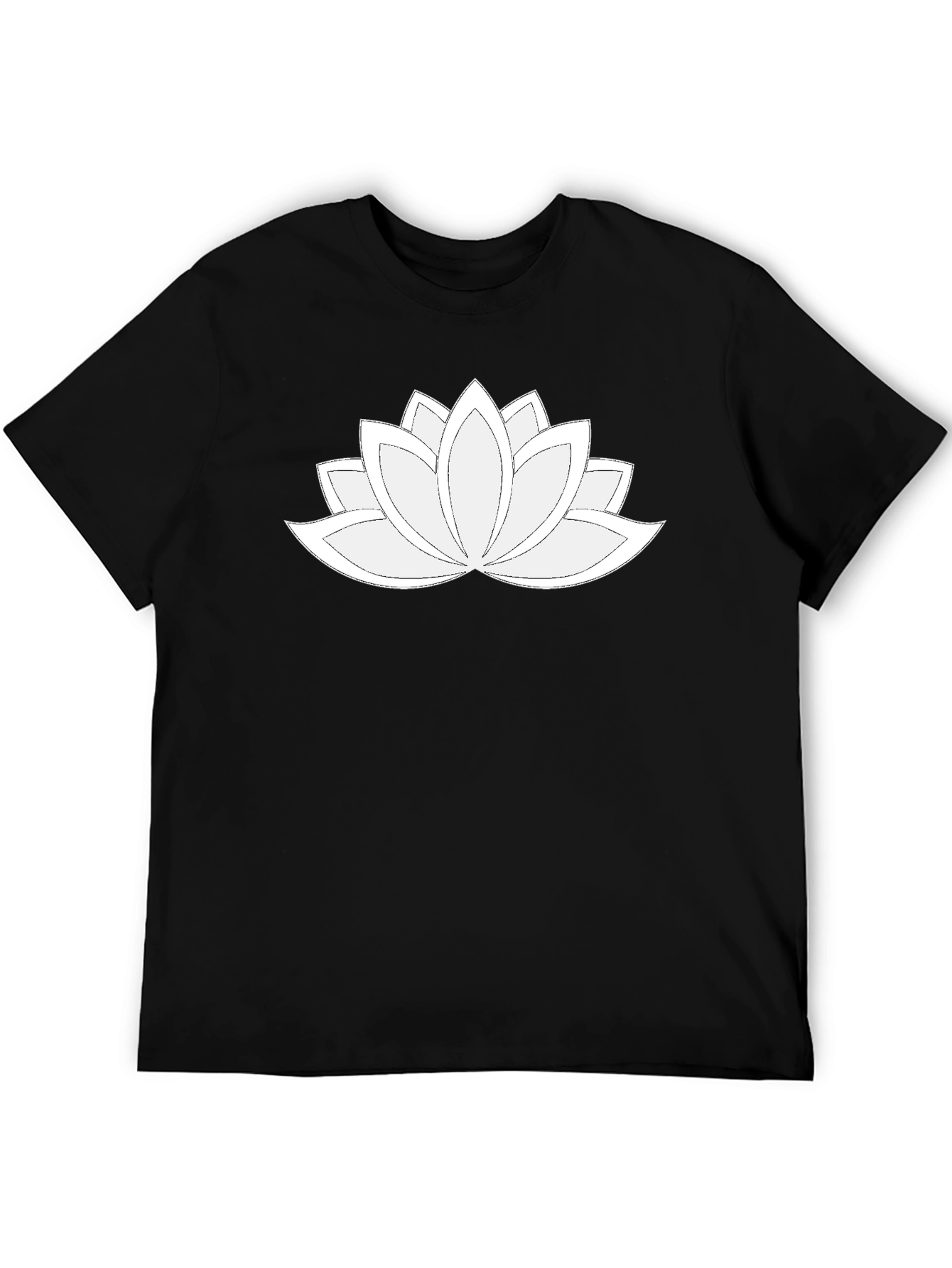 Lotus Flower Graphic Tee - Black Relaxed Fit