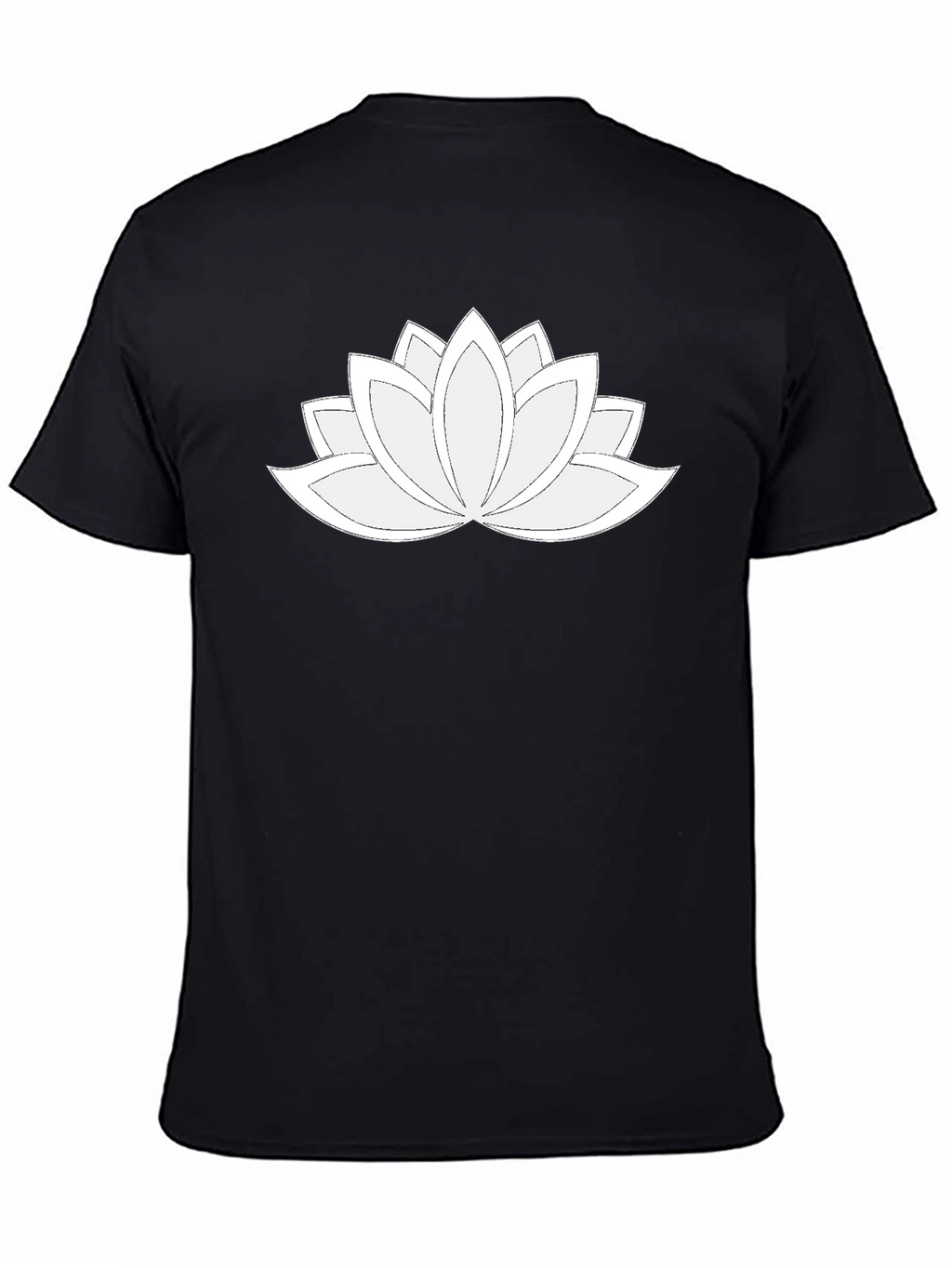 Lotus Flower Graphic Tee - Black Relaxed Fit