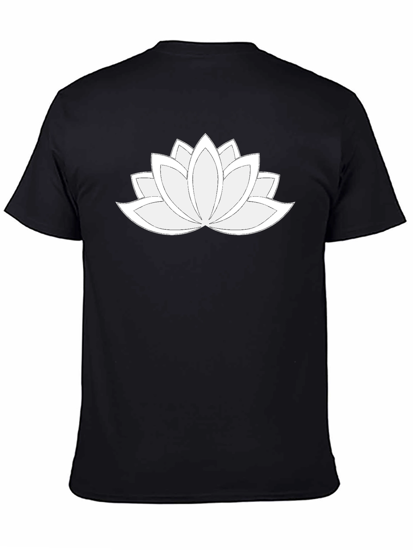 Lotus Flower Graphic Tee - Black Relaxed Fit
