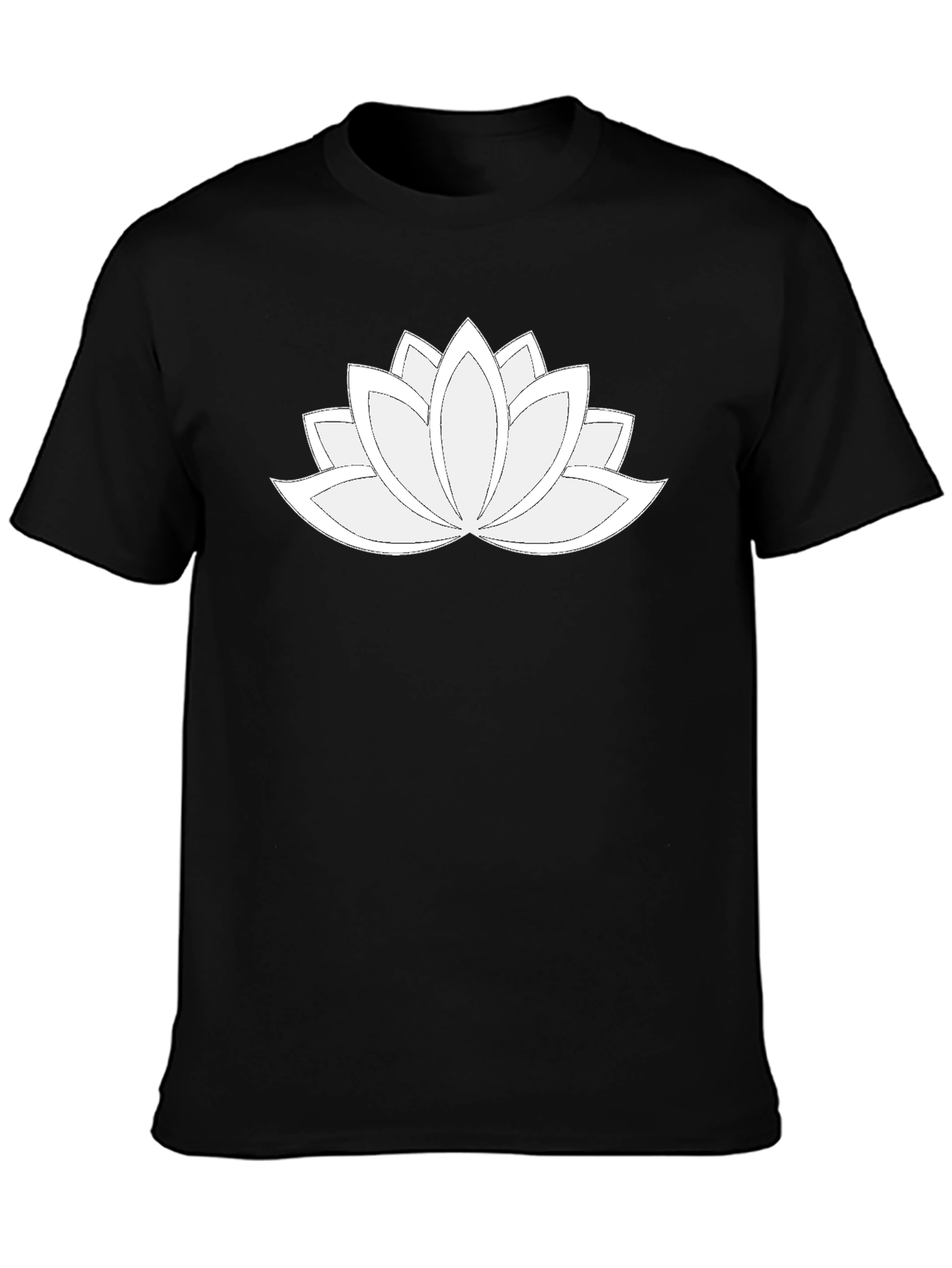 Lotus Flower Graphic Tee - Black Relaxed Fit