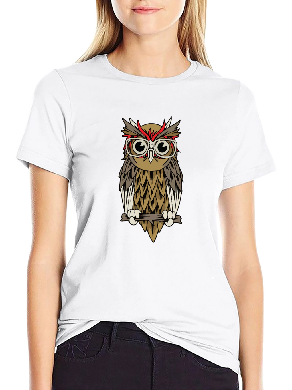 Hipster Owl T-Shirt - Quirky Graphic Tee