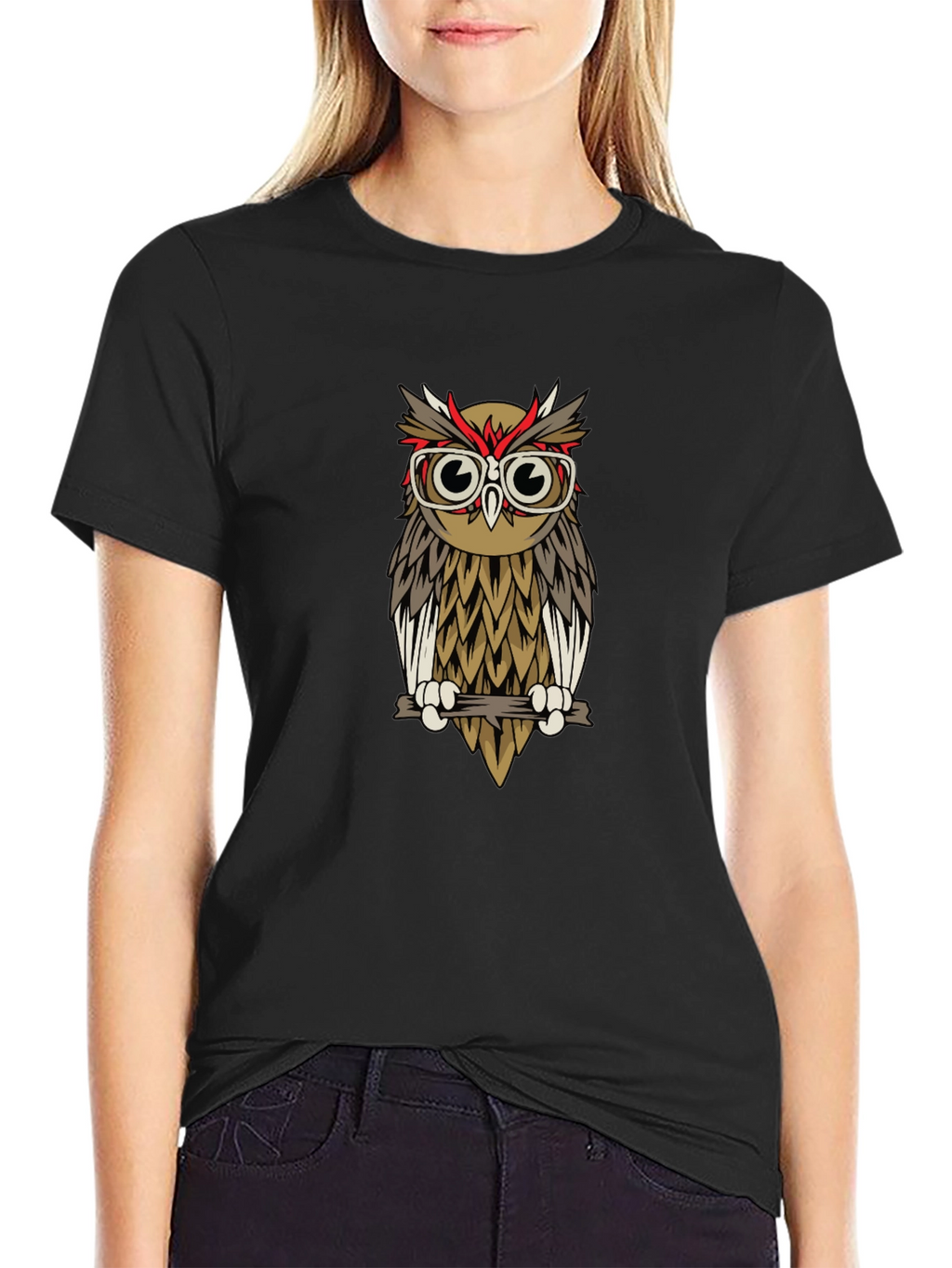 Hipster Owl T-Shirt - Quirky Graphic Tee