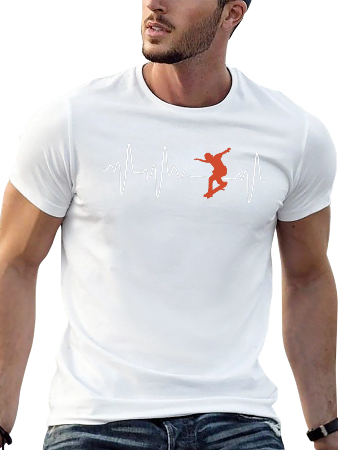 Skateboarding Heartbeat Graphic Tee