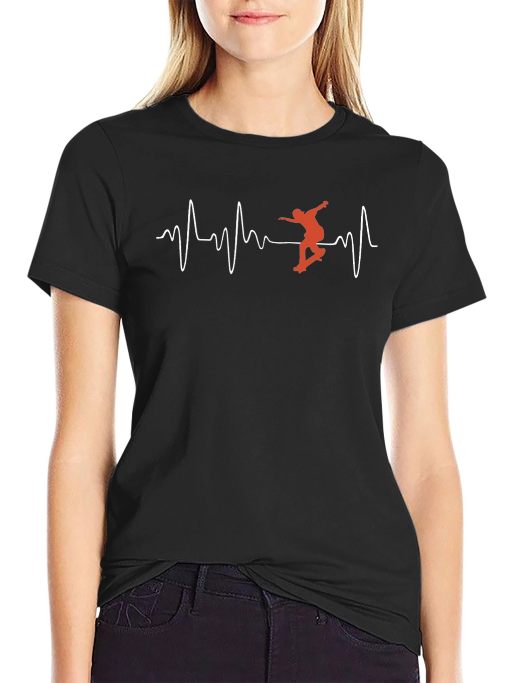 Skateboarding Heartbeat Graphic Tee