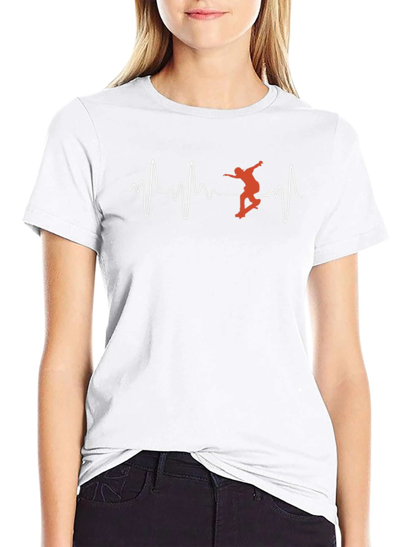 Skateboarding Heartbeat Graphic Tee