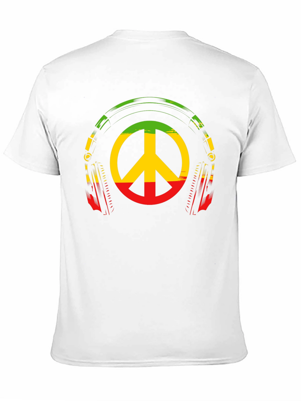 Rasta Peace Sign Headphones Graphic Tee
