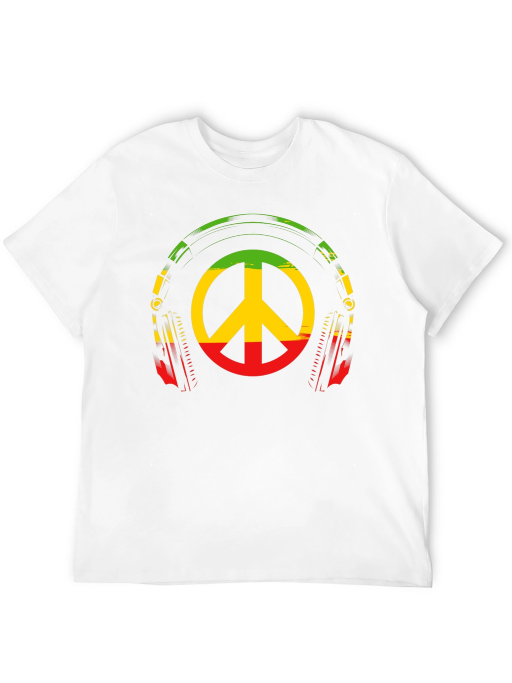 Rasta Peace Sign Headphones Graphic Tee