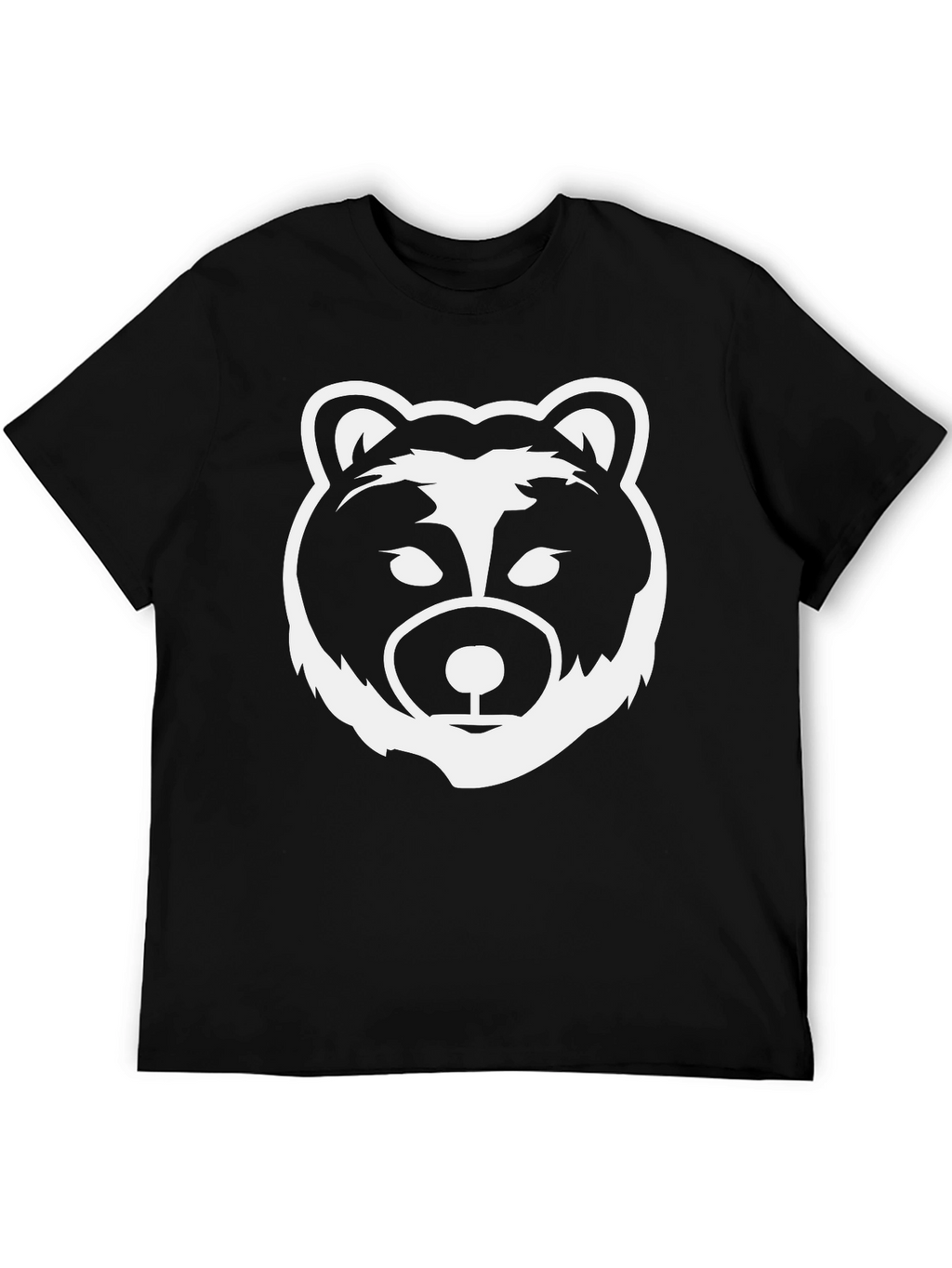 Bear Graphic Print T-Shirt - Black