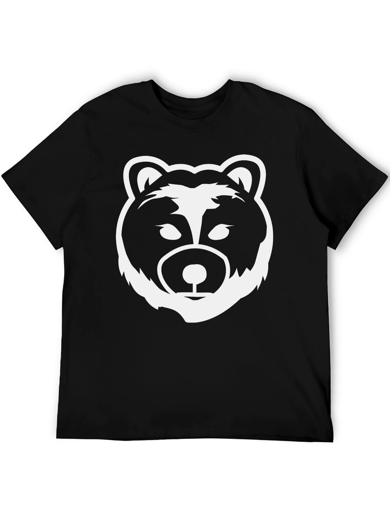 Bear Graphic Print T-Shirt - Black
