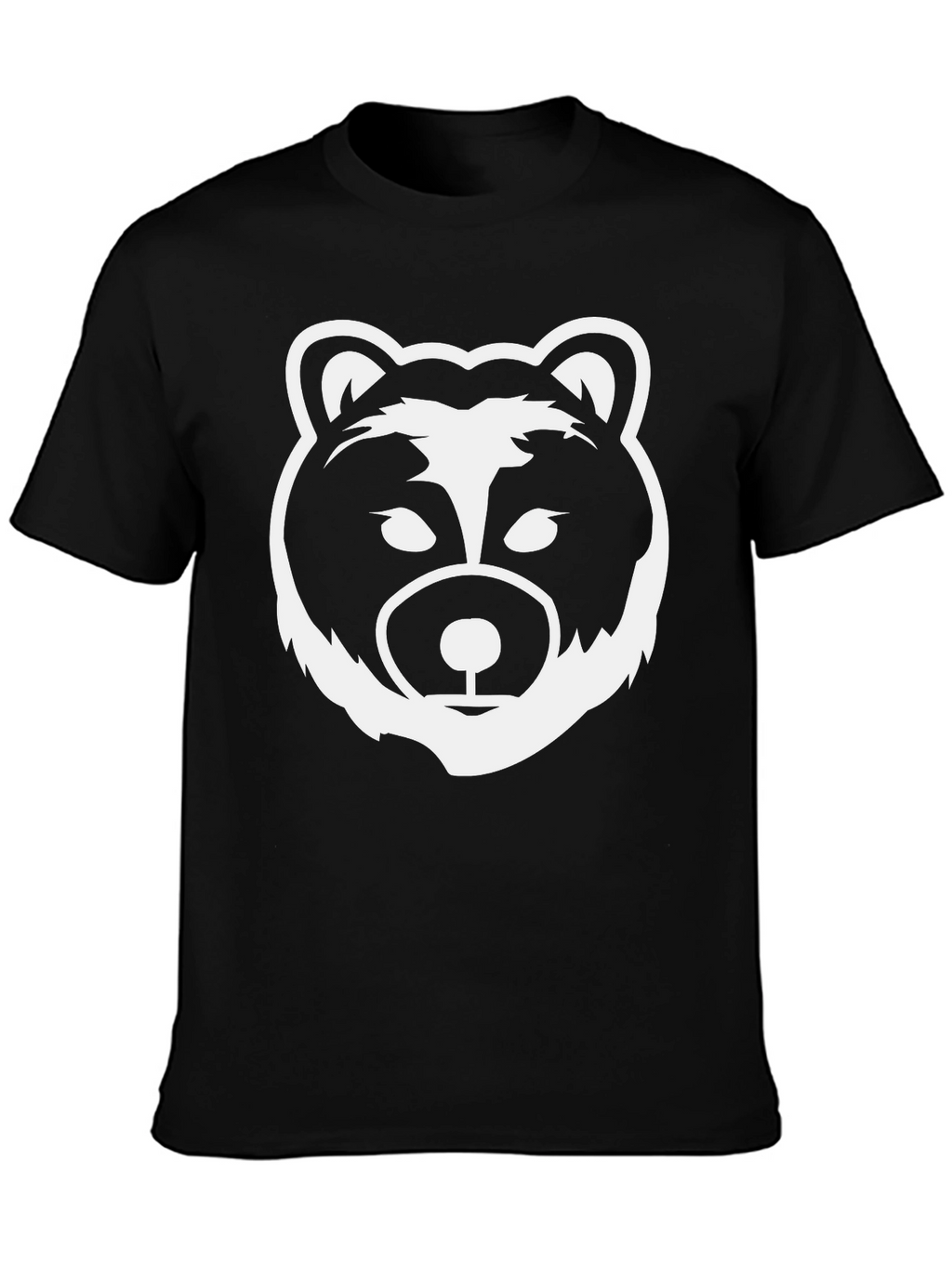 Bear Graphic Print T-Shirt - Black