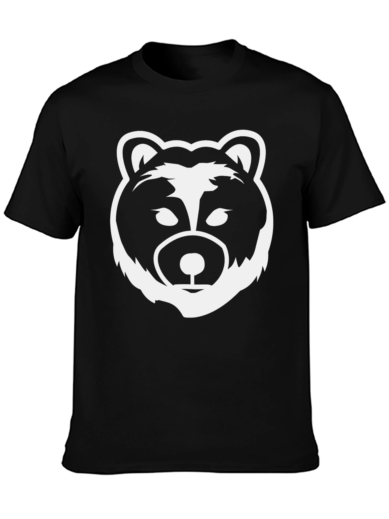 Bear Graphic Print T-Shirt - Black