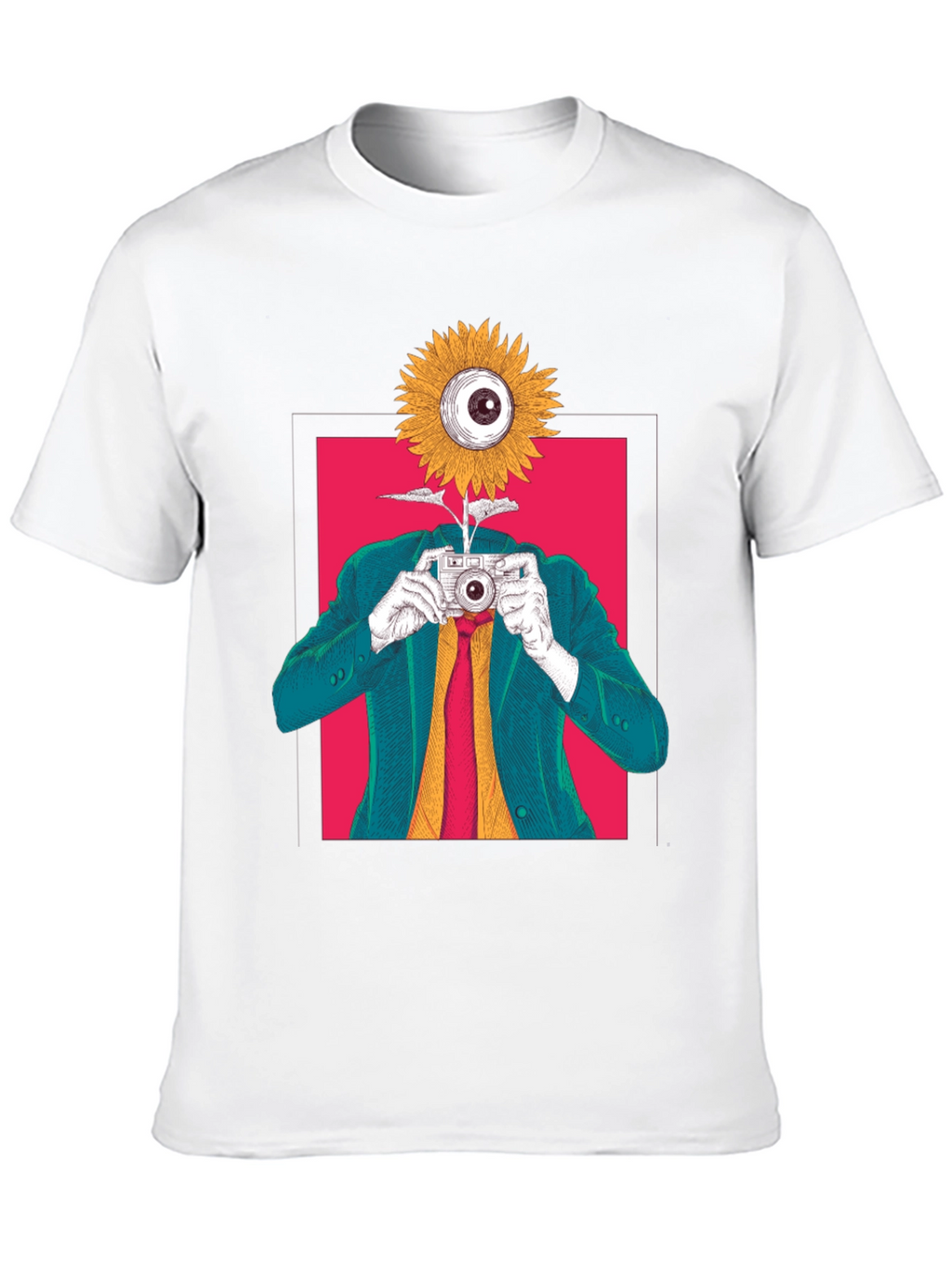 Surreal Sunflower Eye Camera Graphic Tee