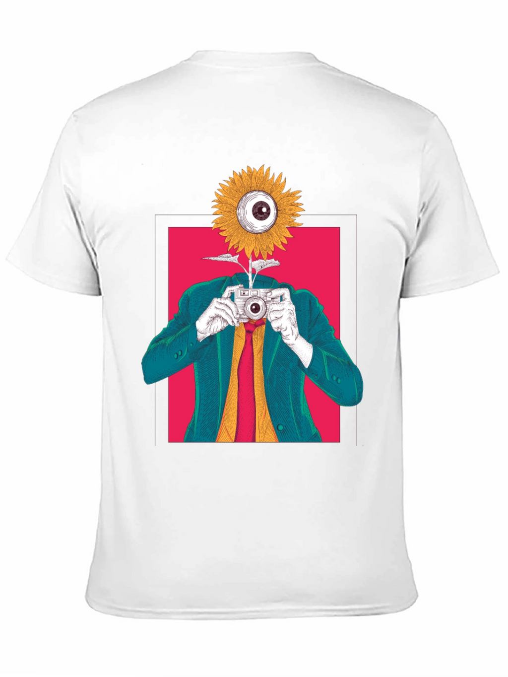 Surreal Sunflower Eye Camera Graphic Tee