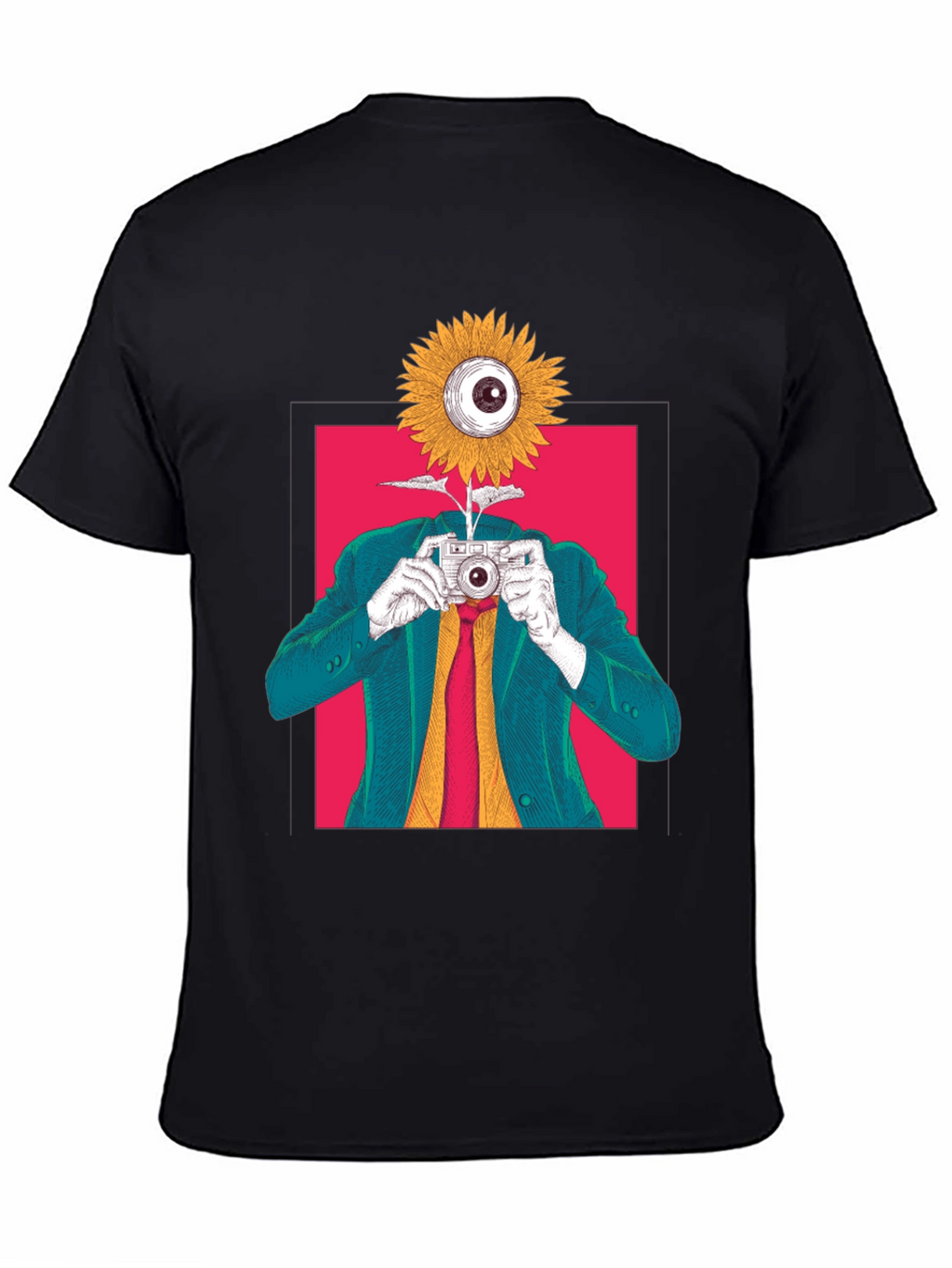 Surreal Sunflower Eye Camera Graphic Tee