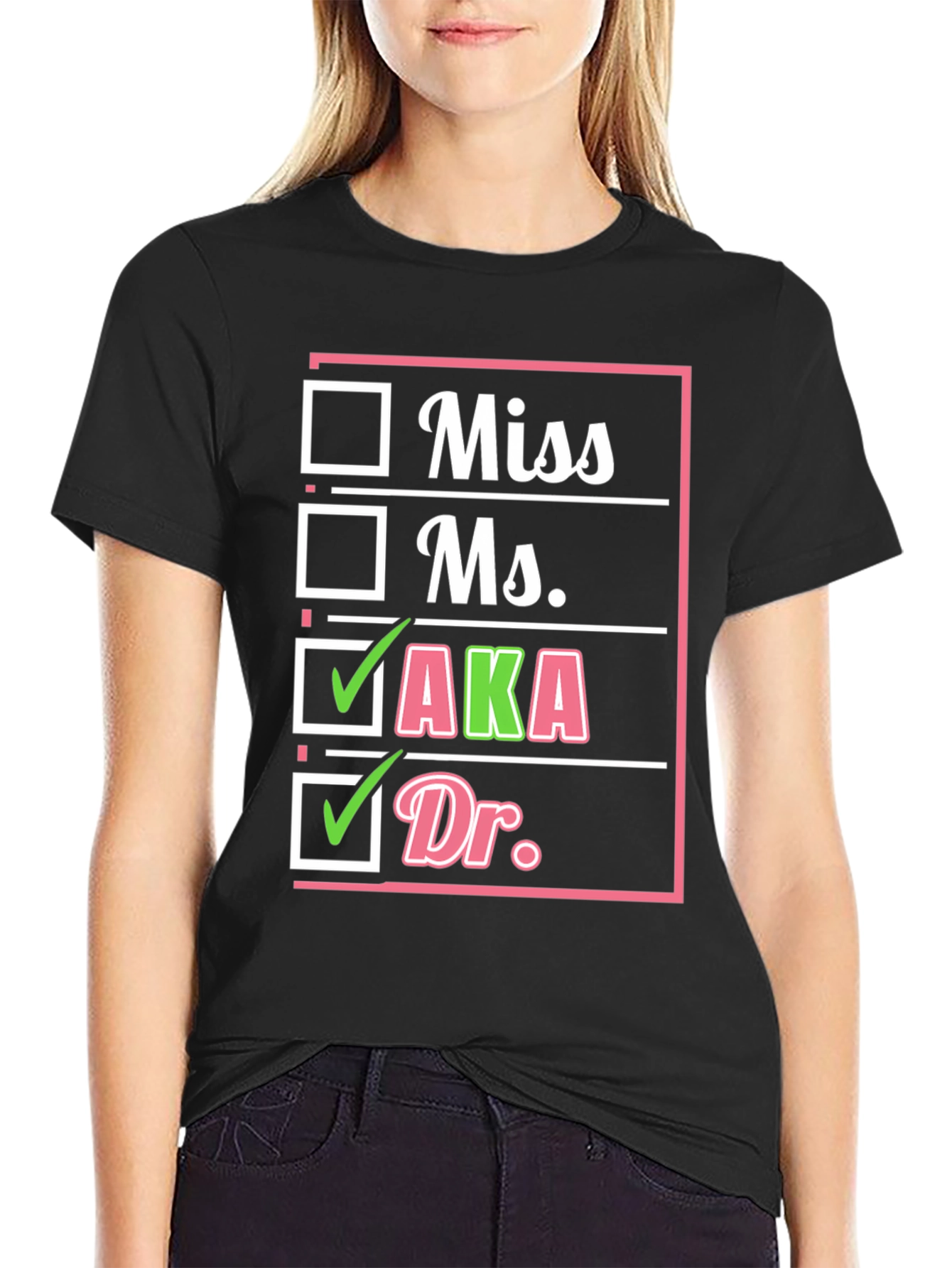 AKA Sorority Dr. Checkbox T-Shirt