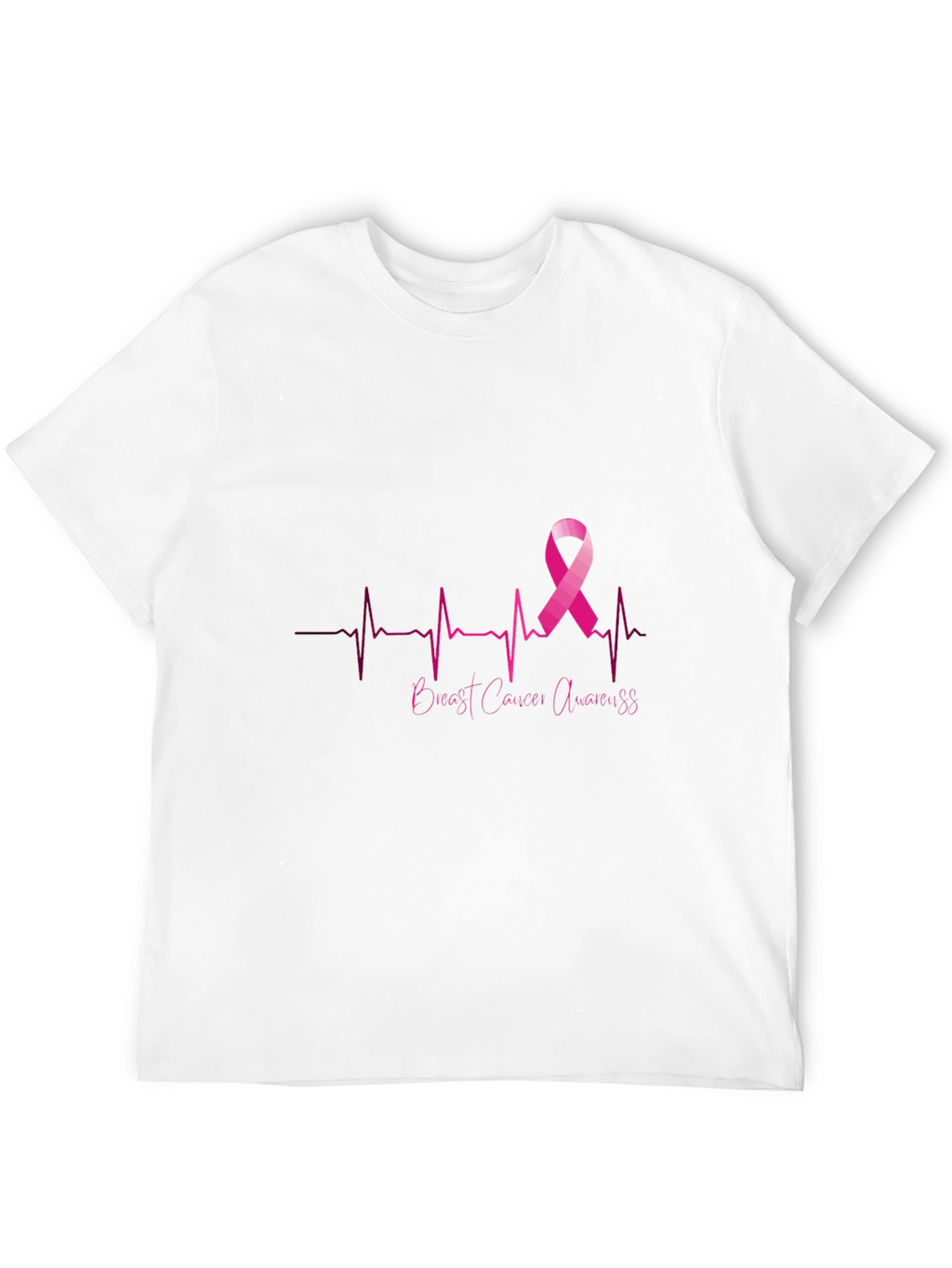 Breast Cancer Awareness Heartbeat Ribbon T-Shirt