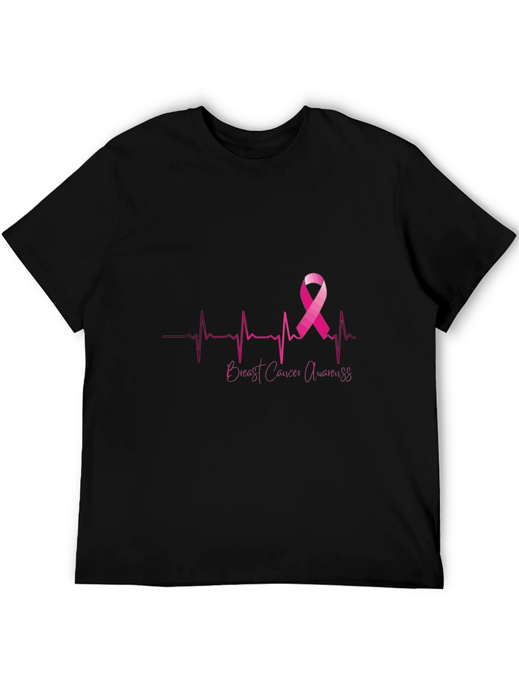 Breast Cancer Awareness Heartbeat Ribbon T-Shirt