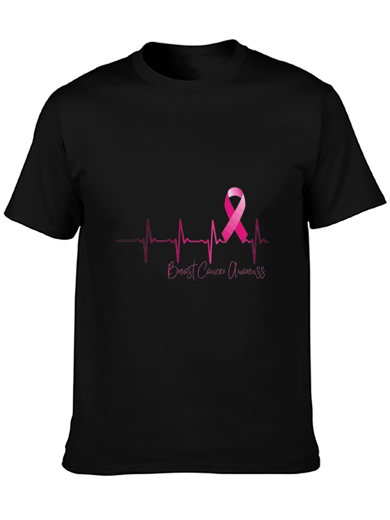 Breast Cancer Awareness Heartbeat Ribbon T-Shirt