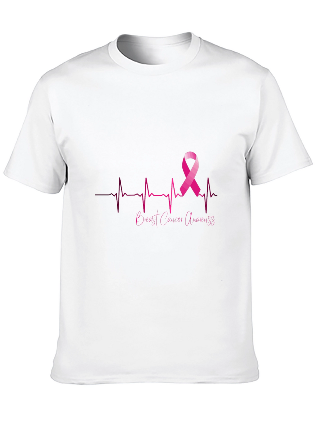 Breast Cancer Awareness Heartbeat Ribbon T-Shirt
