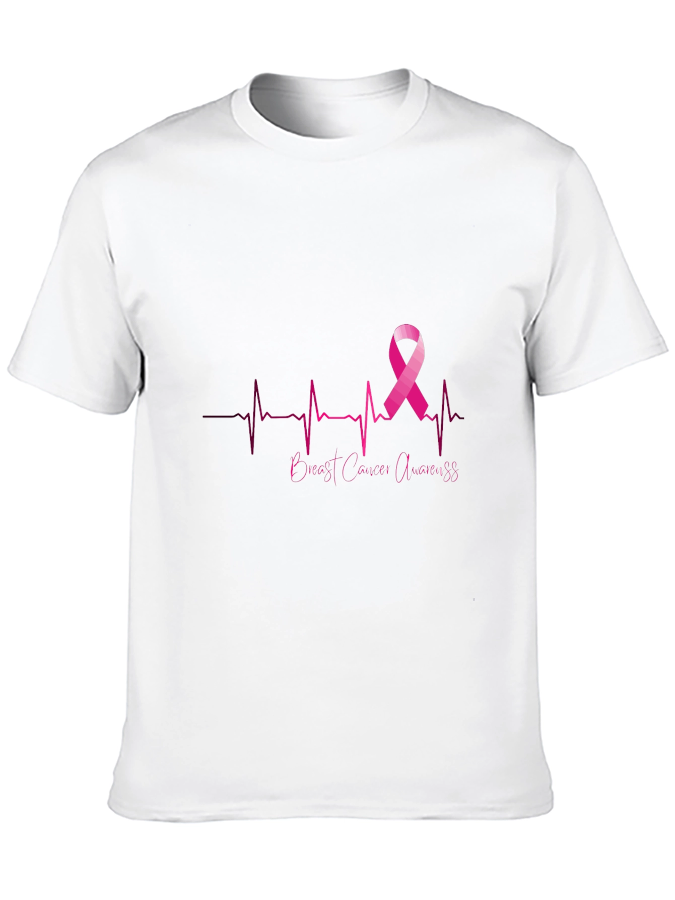 Breast Cancer Awareness Heartbeat Ribbon T-Shirt