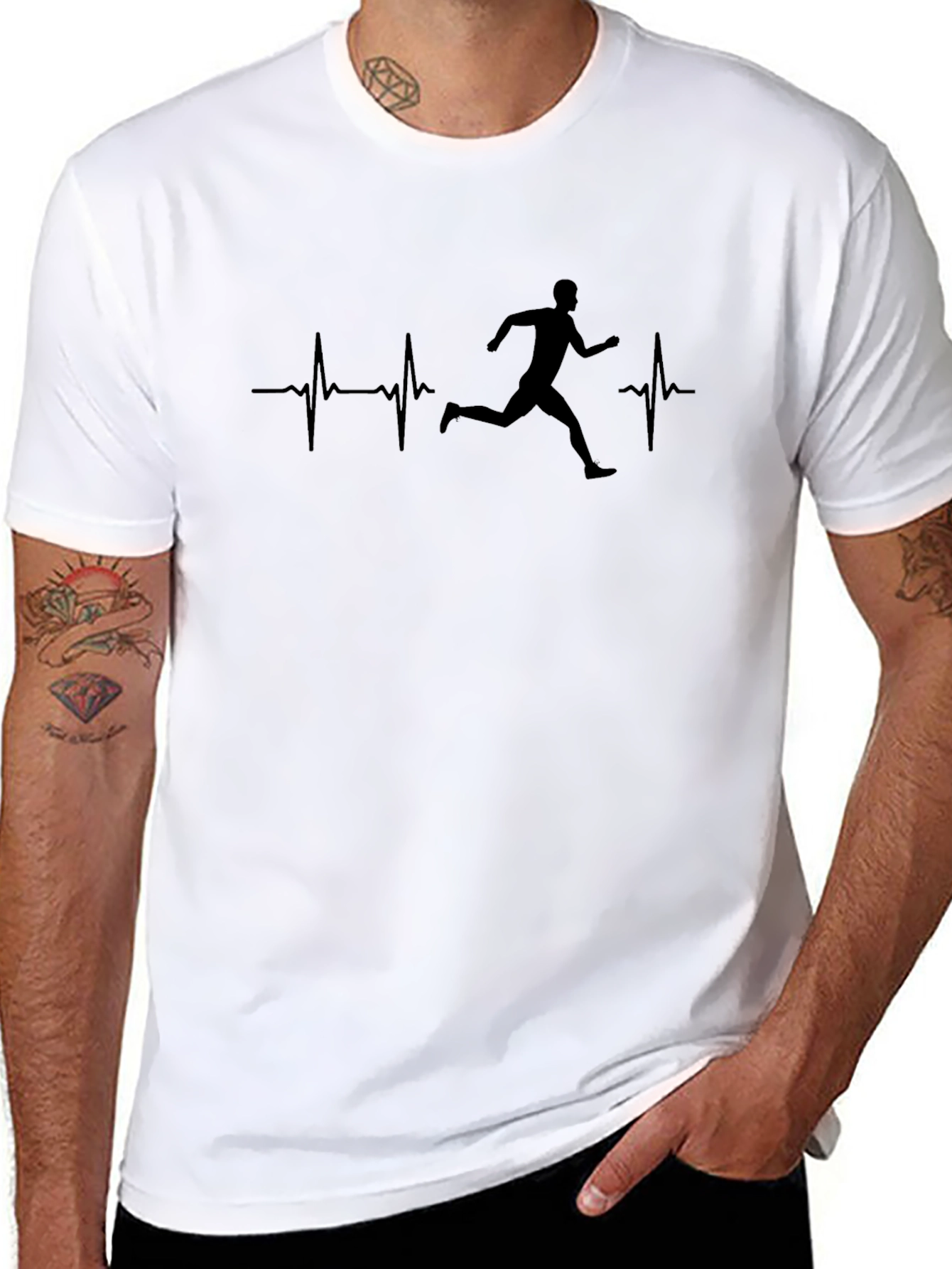 Runner Heartbeat Graphic Tee - Black