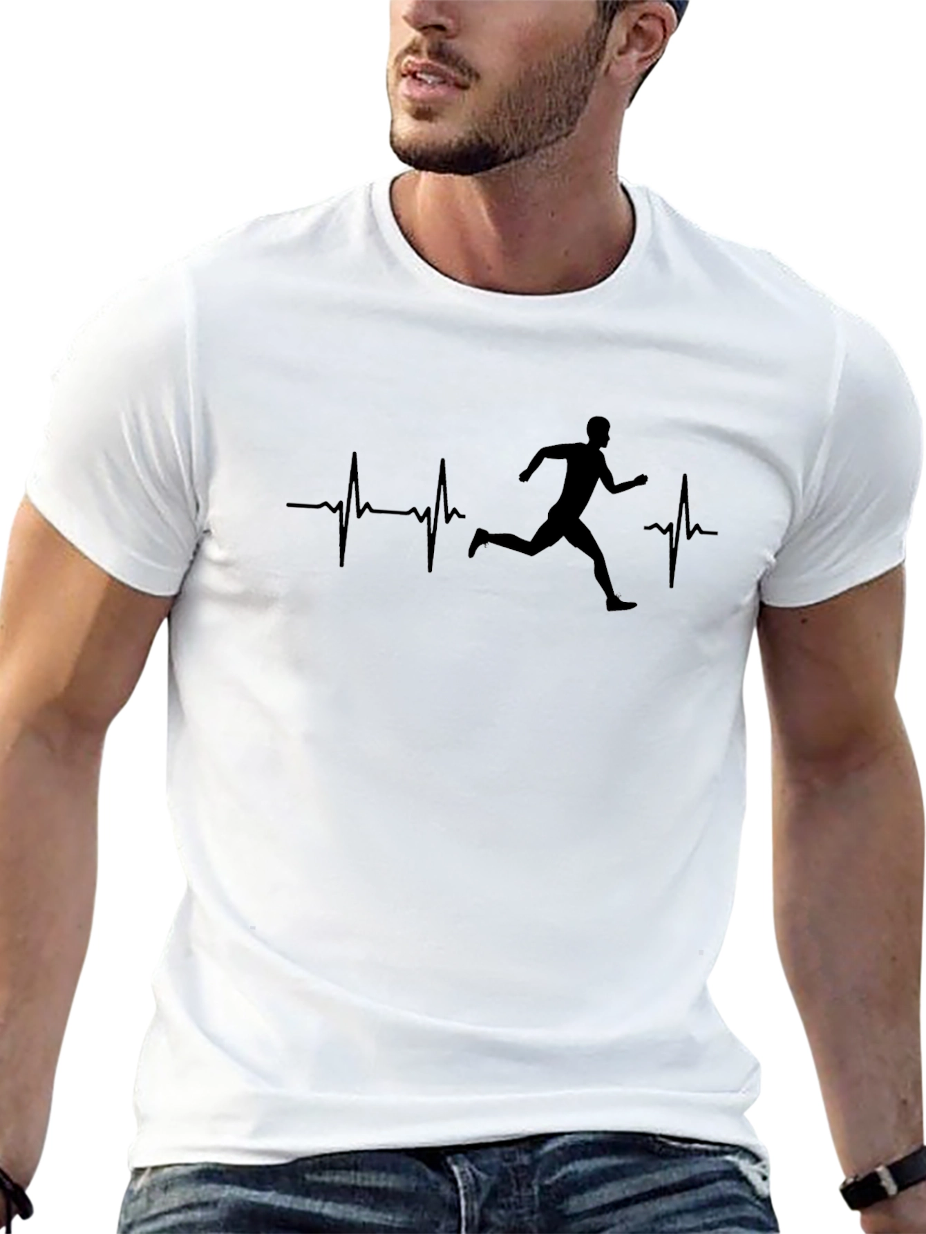 Runner Heartbeat Graphic Tee - Black