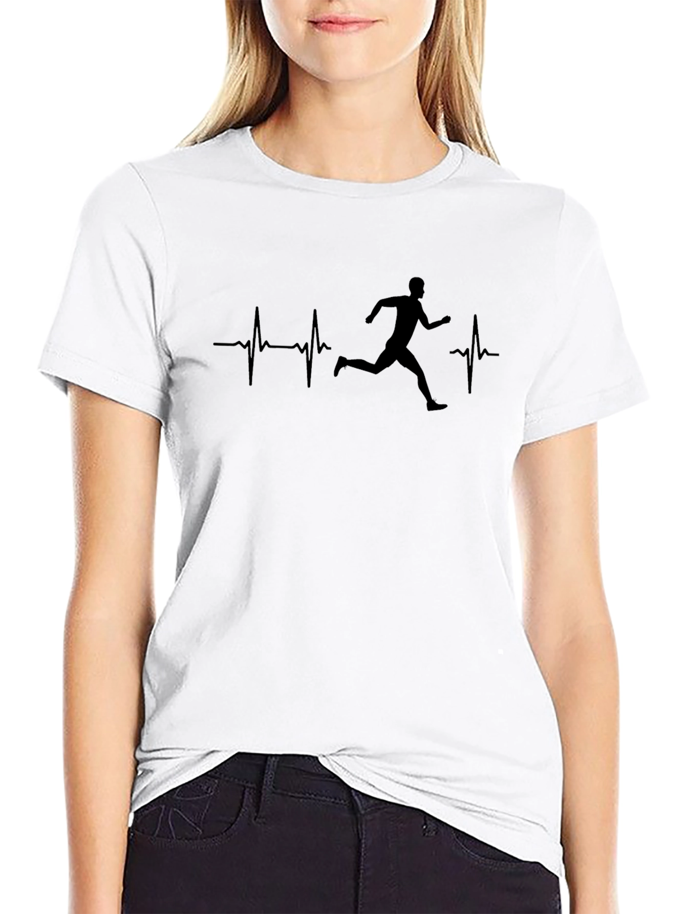 Runner Heartbeat Graphic Tee - Black