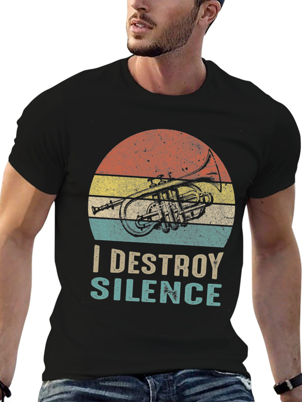 I Destroy Silence T-Shirt - Trumpet Graphic Tee