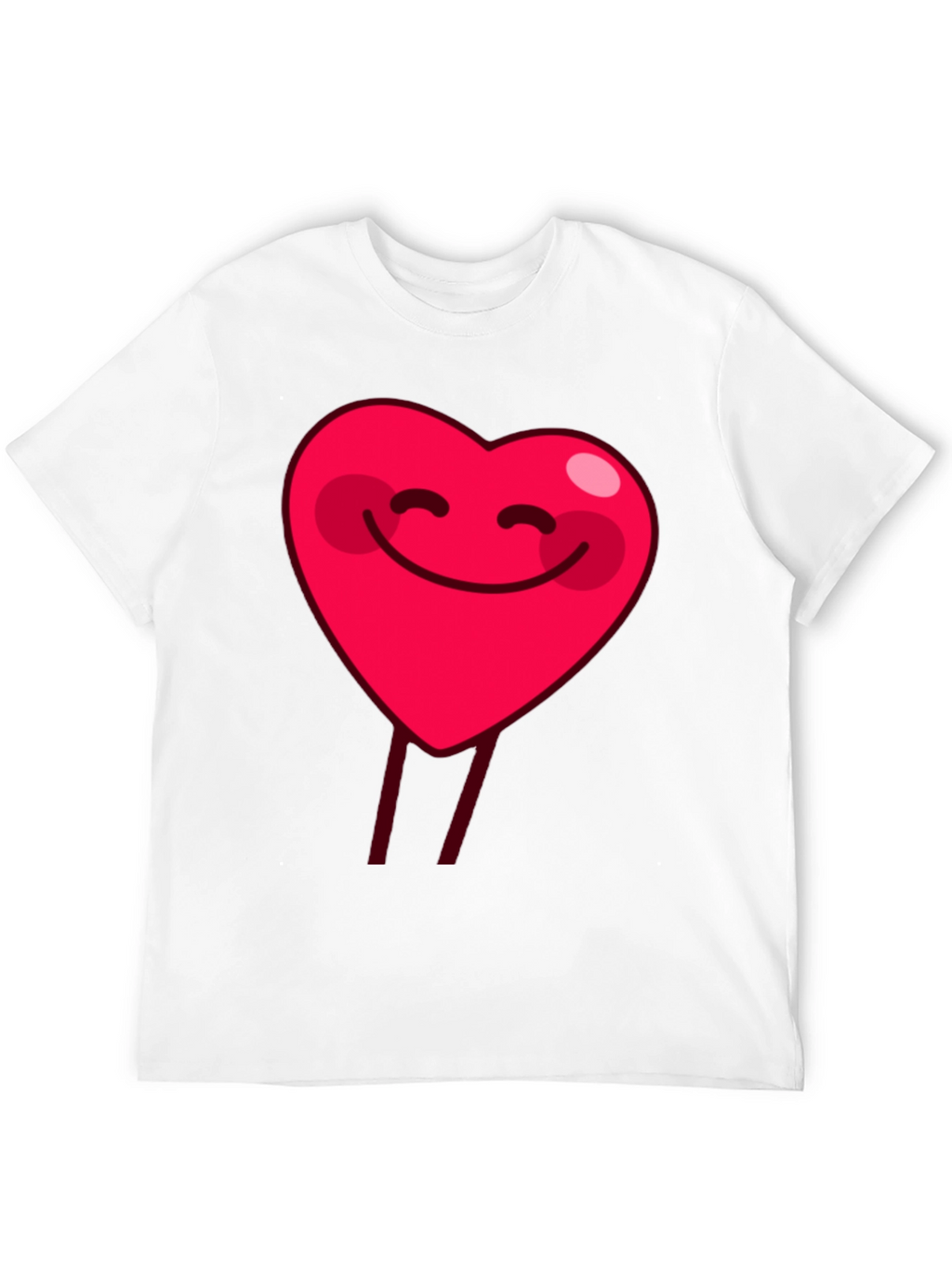 Smiling Heart Graphic Tee - Black Cotton Casual Shirt