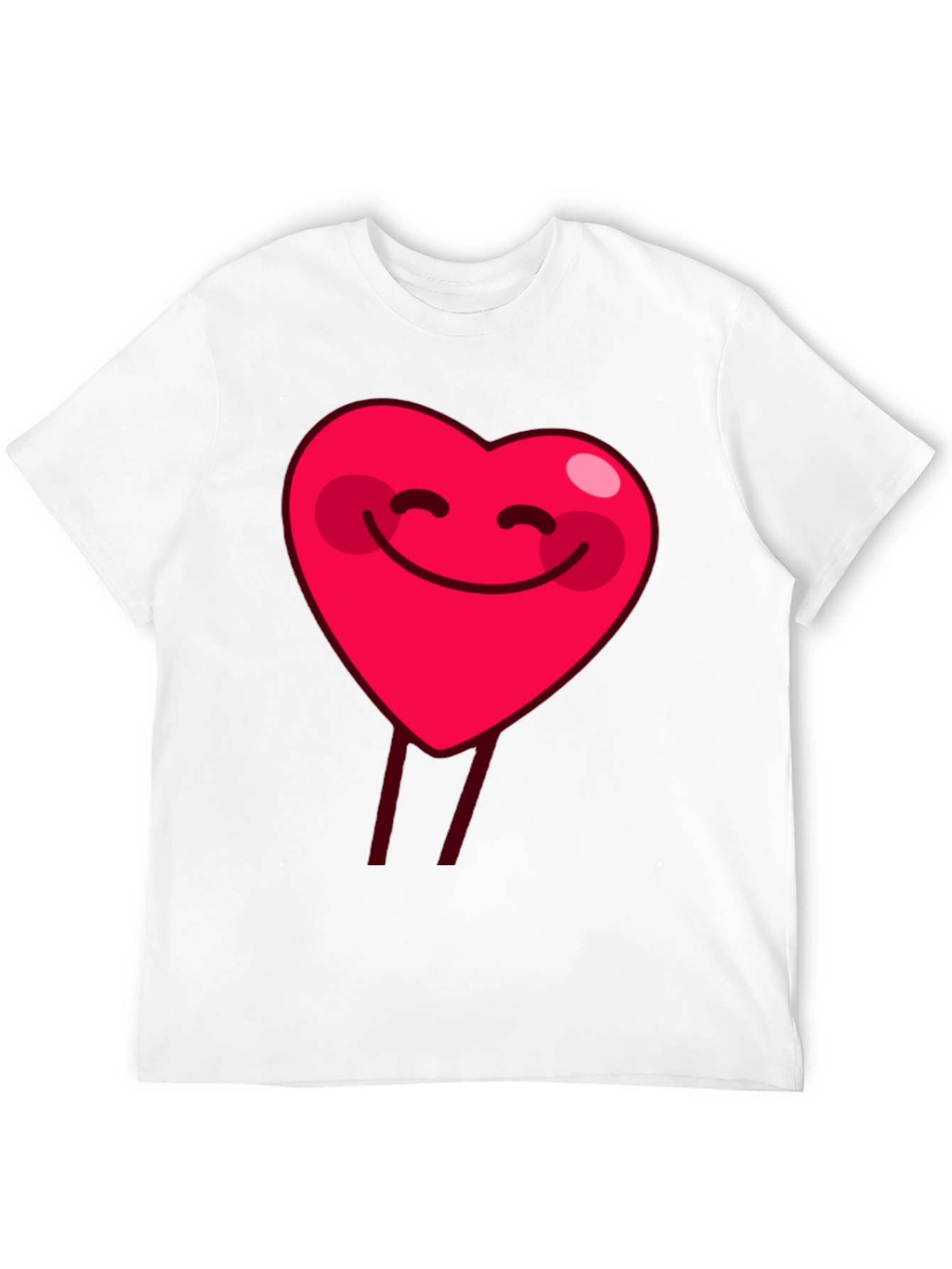 Smiling Heart Graphic Tee - Black Cotton Casual Shirt