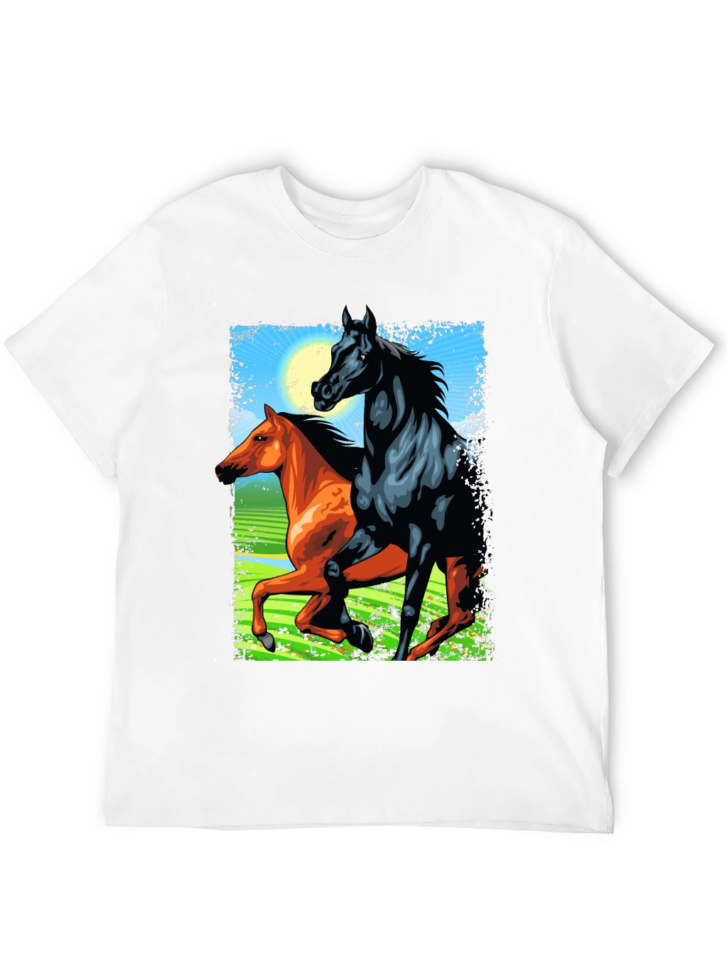Horse Design Black T-Shirt
