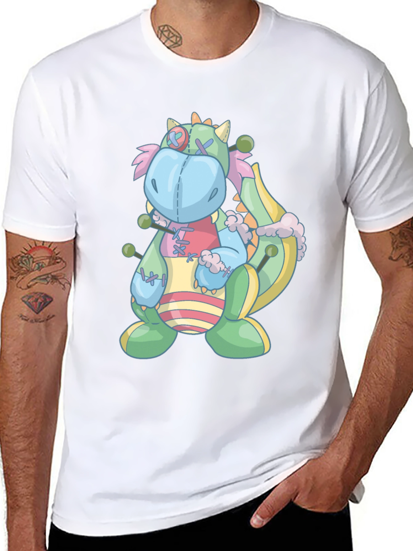 Whimsical Stuffed Dragon Graphic Tee