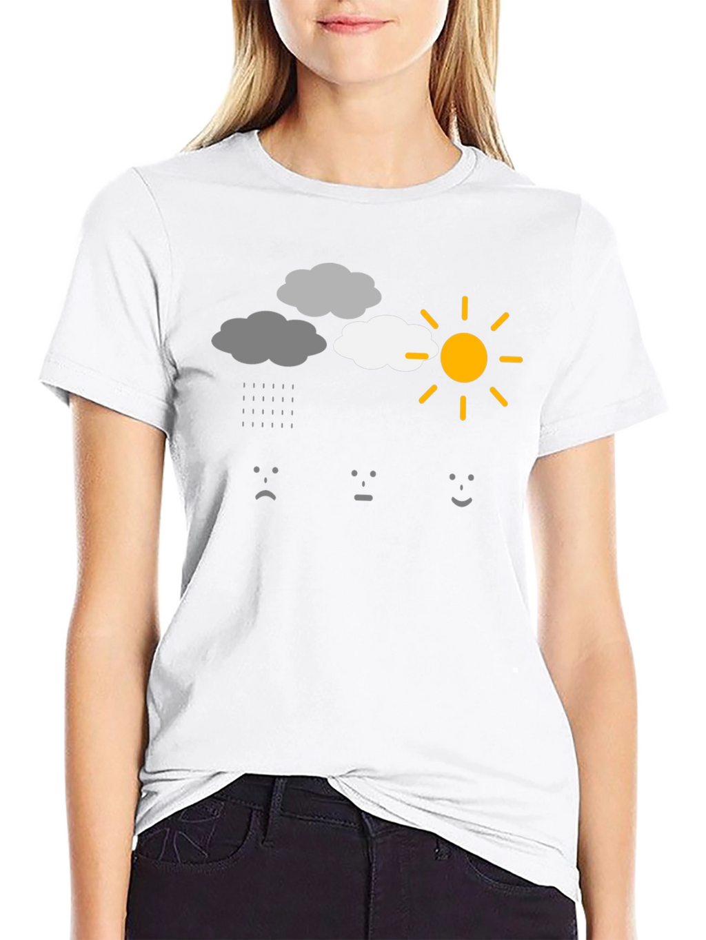 Weather Mood Graphic T-Shirt - Black Cotton Tee